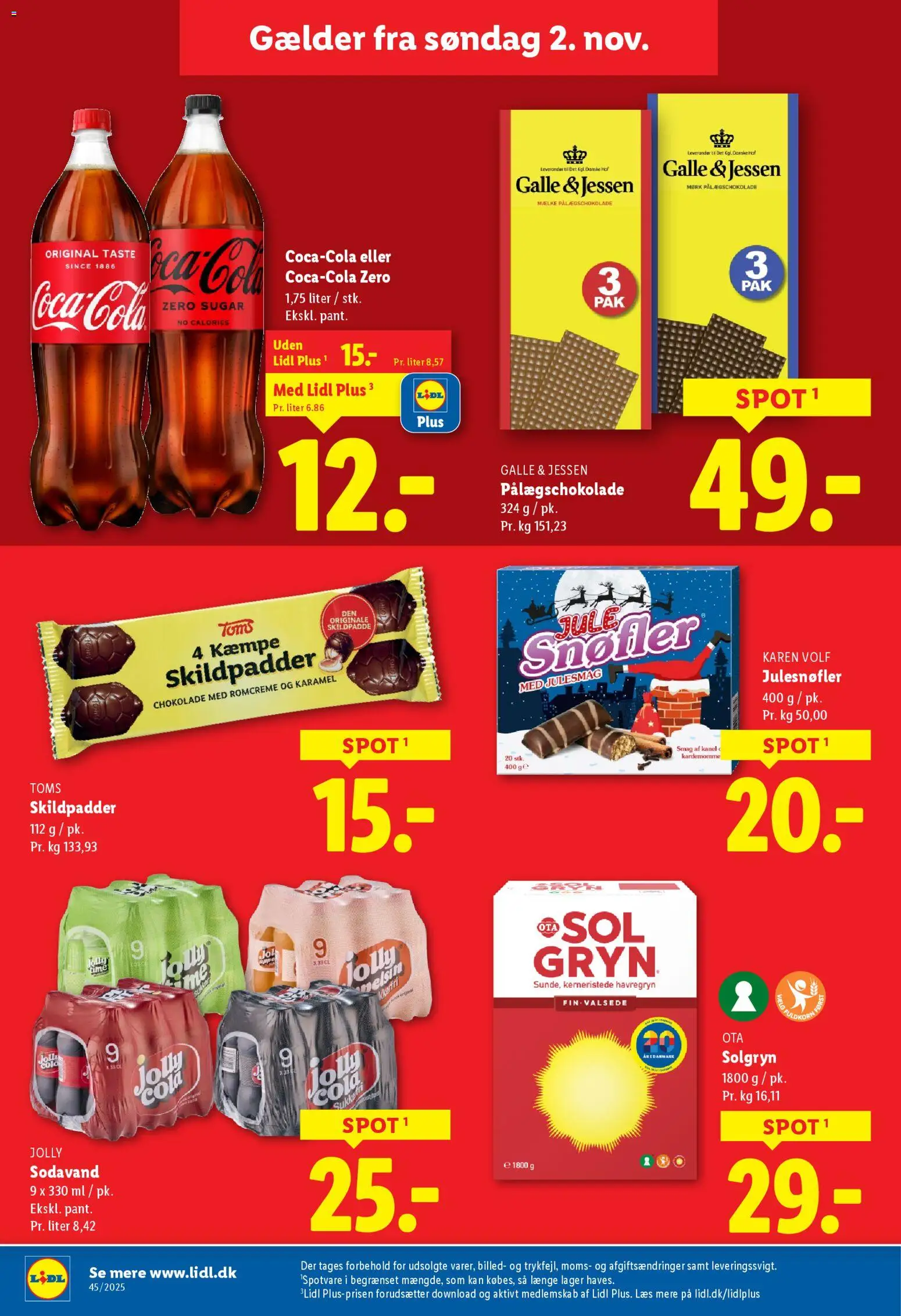 Lidl tilbudsavis – gyldig fra 02.11.2025 | Side: 8 | Produkter: Chokolade, Havregryn, Cola, Søm