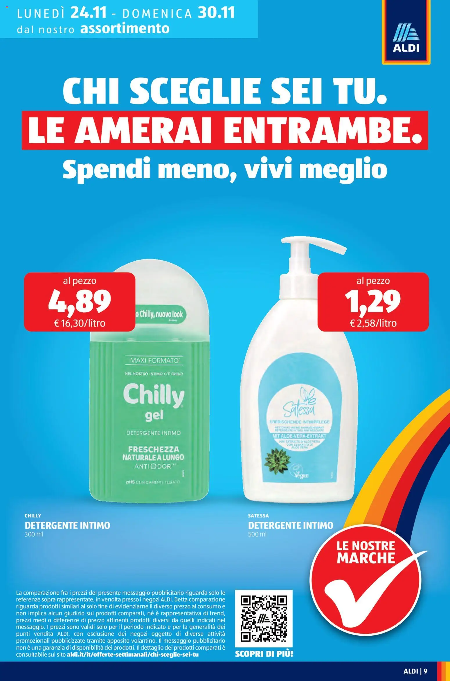 Volantino Aldi del 24.11.2025 | Pagina: 9 | Prodotti: Detergente intimo, Detergente, Intimo, Aloe vera