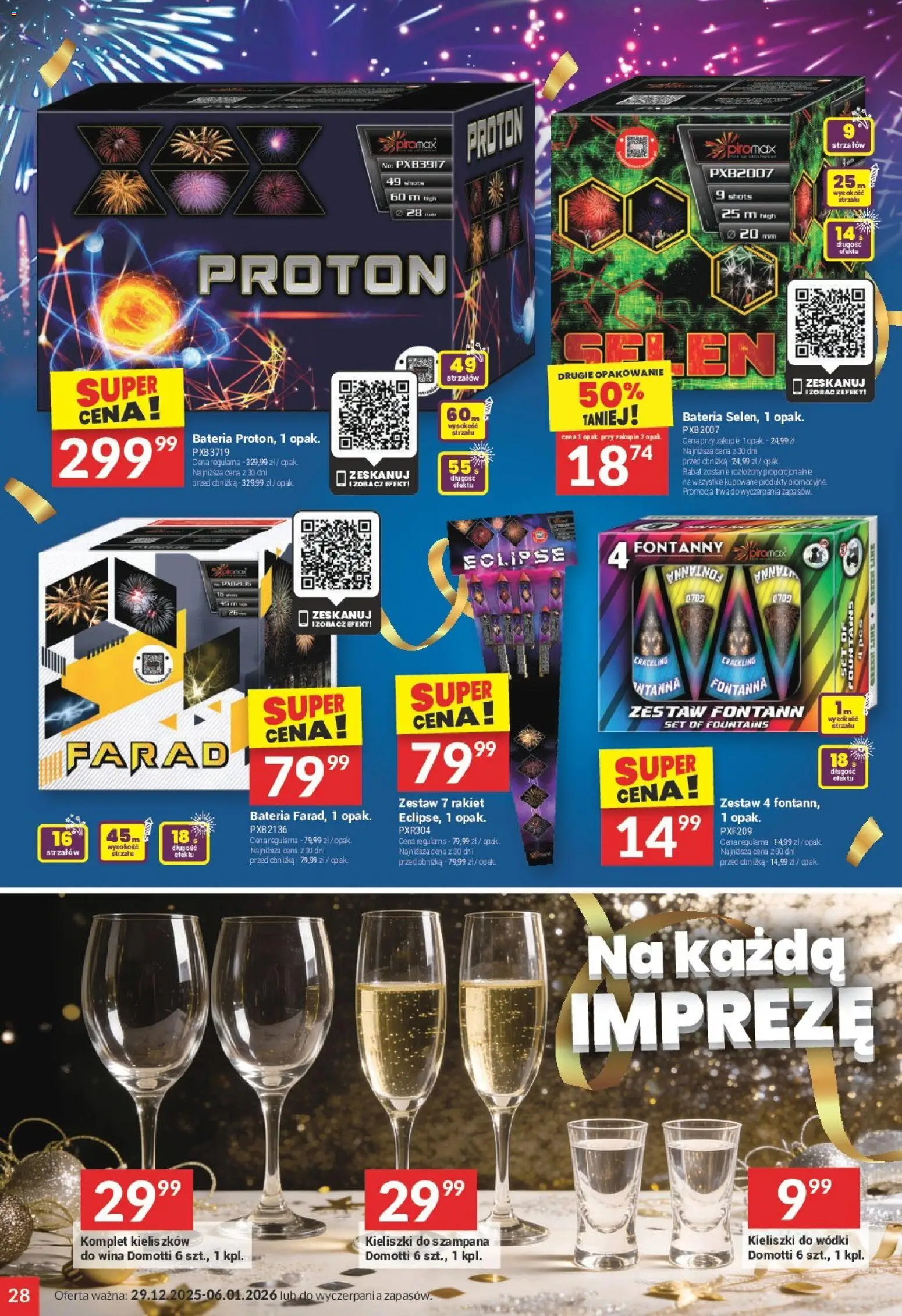 Twój Market Gazetka od 29.12.2025 | Strona: 28 | Produkty: Bateria, Kieliszki do wódki