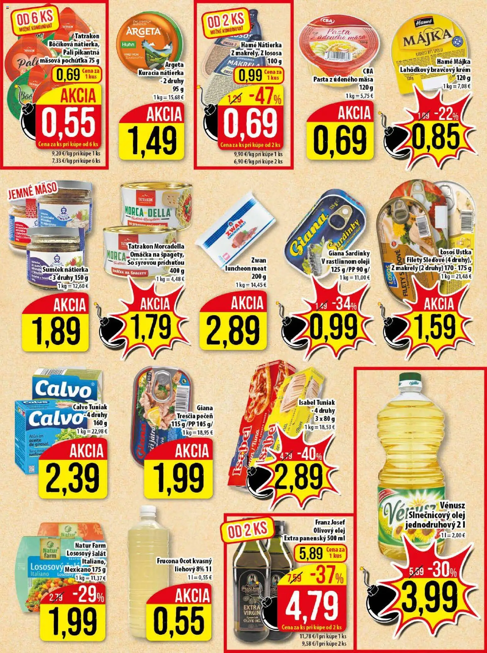 Nové Klas akcie – leták je platný od 02.02.2026 | Strana: 18 | Produkty: Tuniak, Sardinky, Losos, Špagety