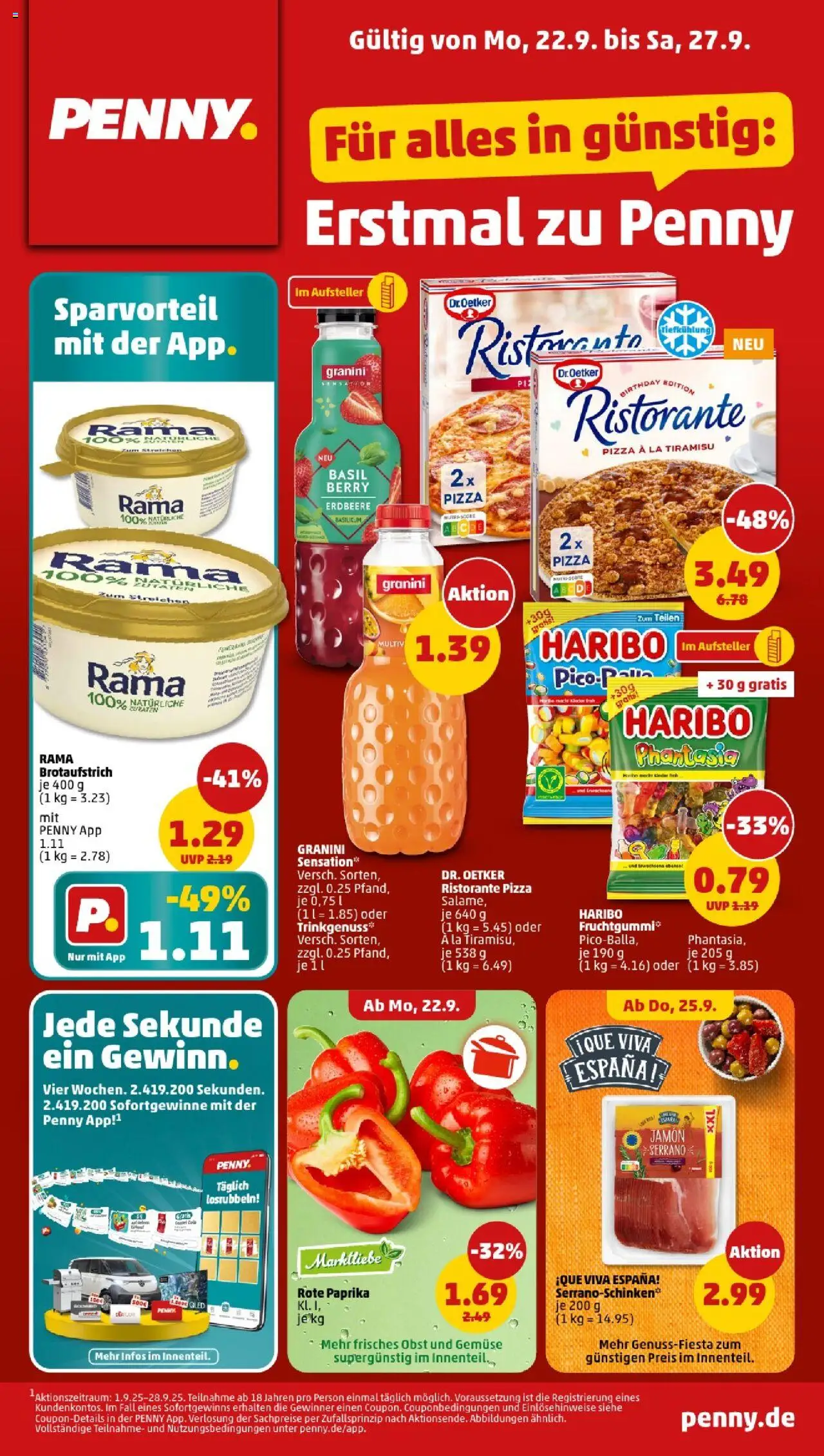 Penny - Berlin – gültig ab 22.09.2025 | Seite: 1 | Produkte: Rama, Haribo, Gemüse, Paprika