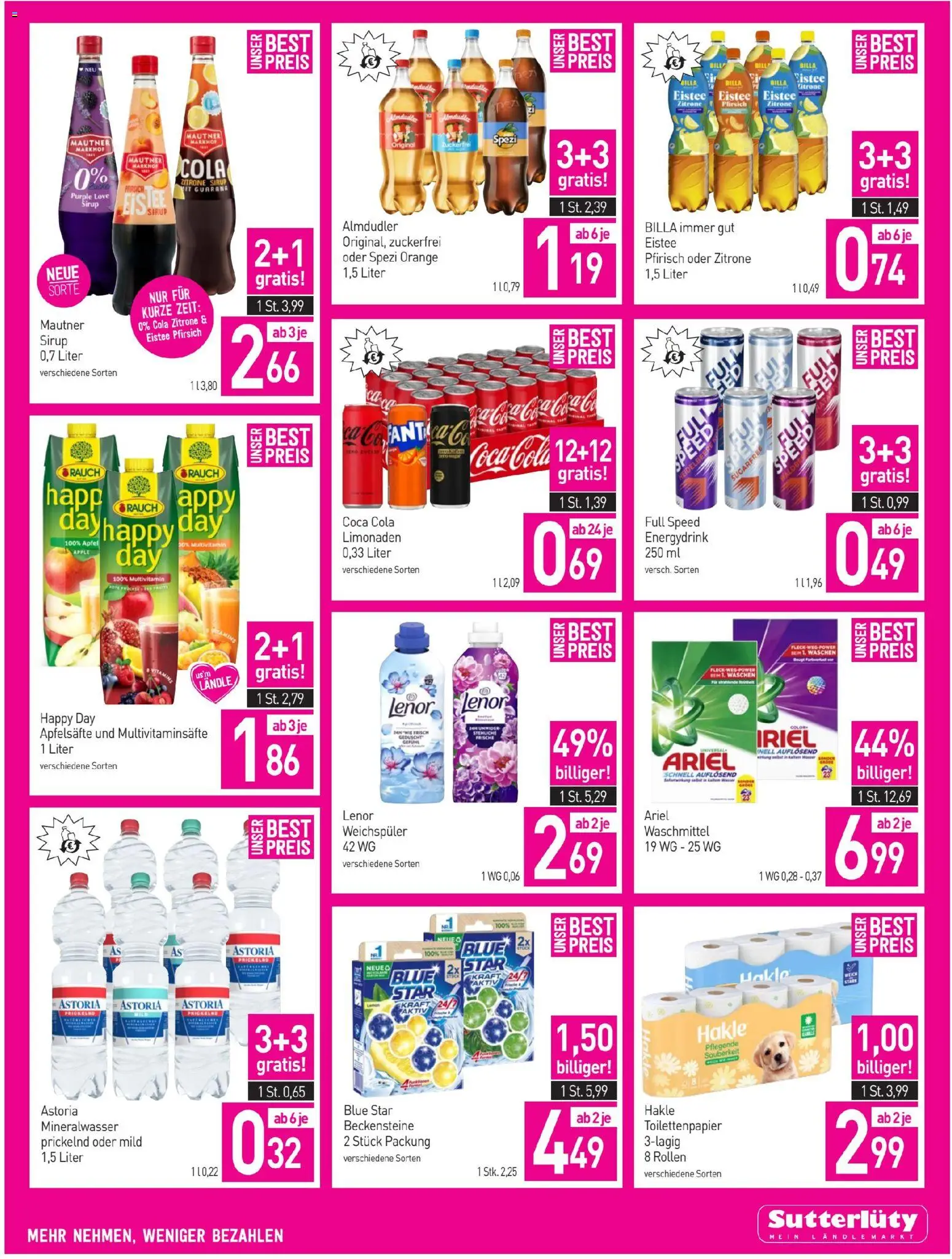 Sutterlüty Flugblatt gültig ab 30.04.2026 | Seite: 5 | Produkte: Pfirsich, Äpfel, Weichspüler, Waschmittel