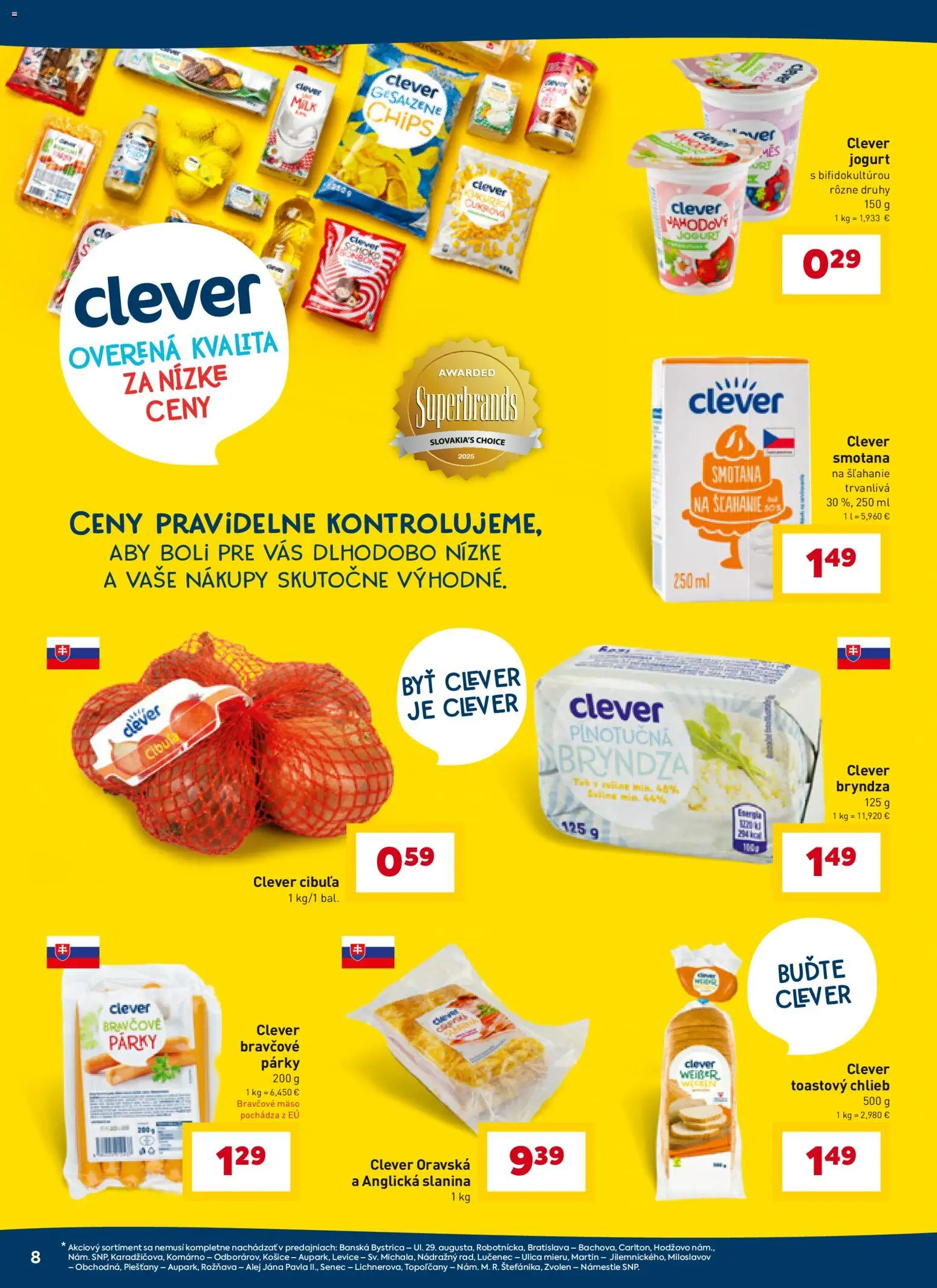 Nové Billa akcie – leták je platný od 02.01.2026 | Strana: 8 | Produkty: Chlieb, Bryndza, Bravčové mäso, Smotana na šľahanie