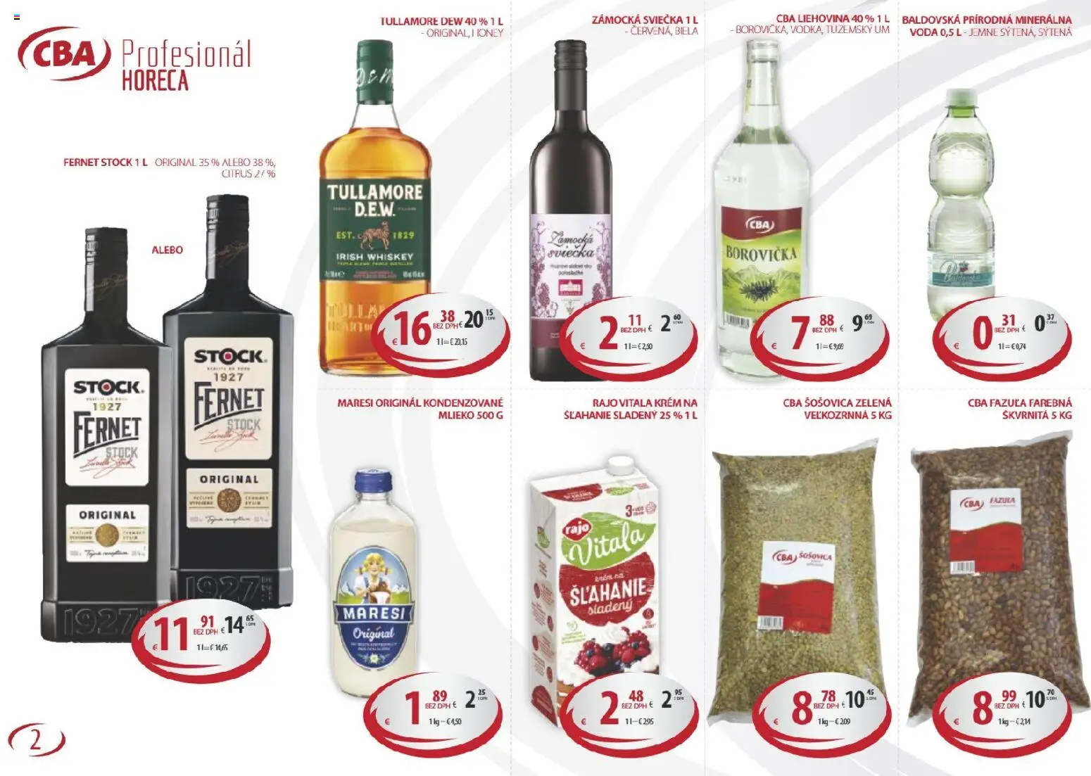 Nové KARMEN CBA akcie – leták je platný od 14.11.2025 | Strana: 2 | Produkty: Borovička, Fazuľa, Šošovica, Fernet