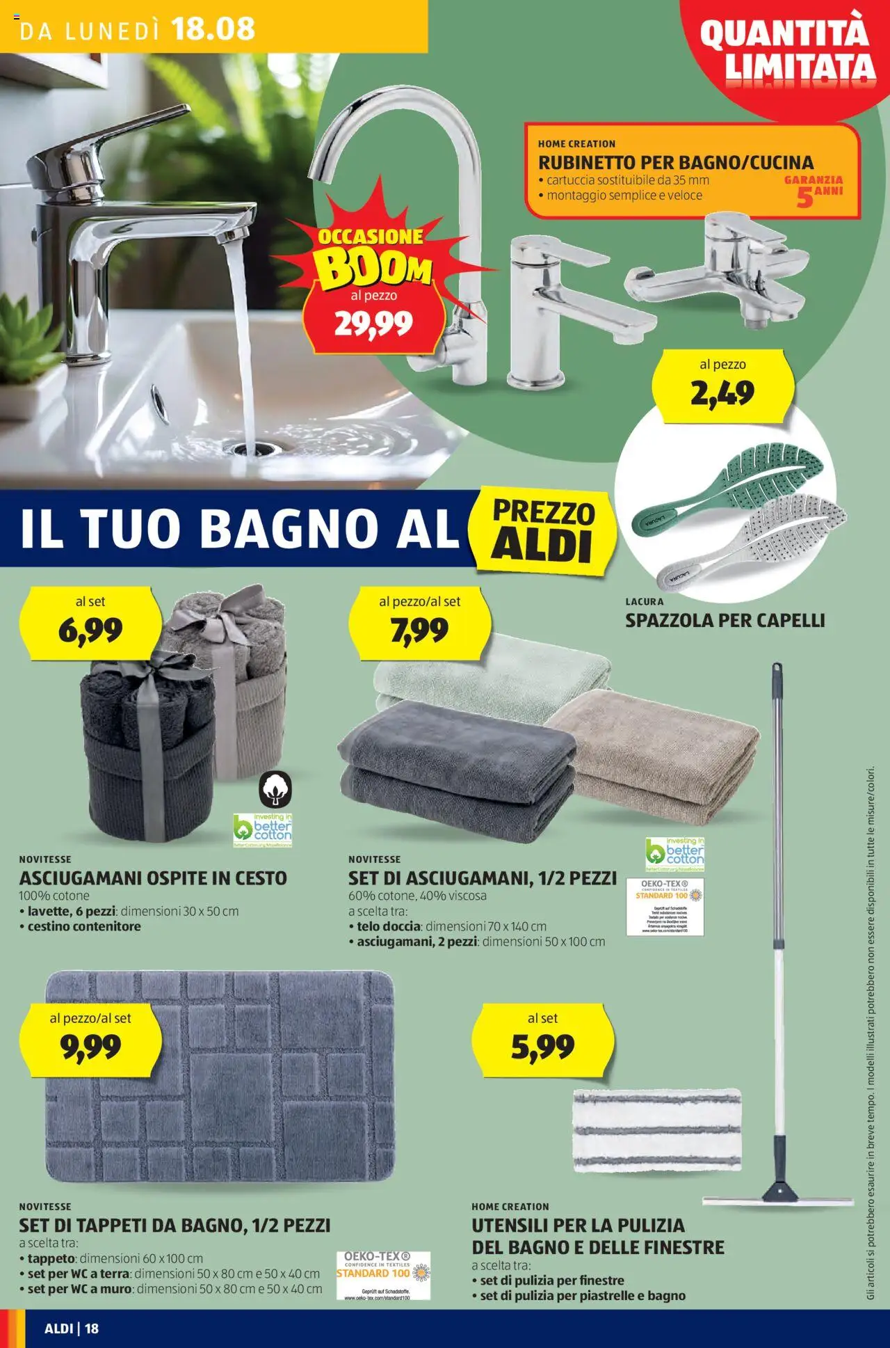 Volantino Aldi del 18.08.2025 | Pagina: 18 | Prodotti: Contenitore, WC, Bagno, Doccia