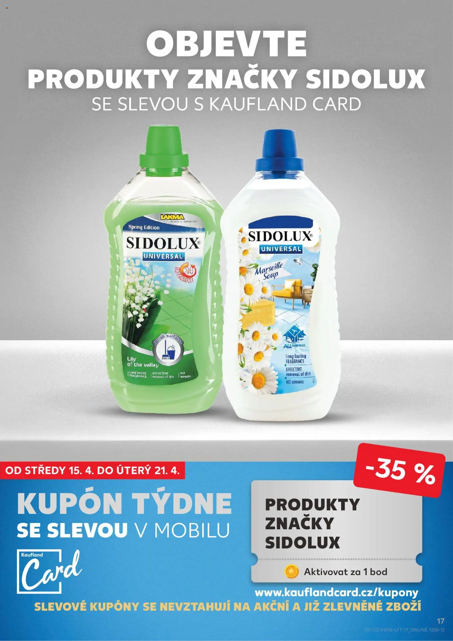Kaufland leták - Plzeň Bory od 15.04.2026 | Strana: 17 | Produkty: Sidolux
