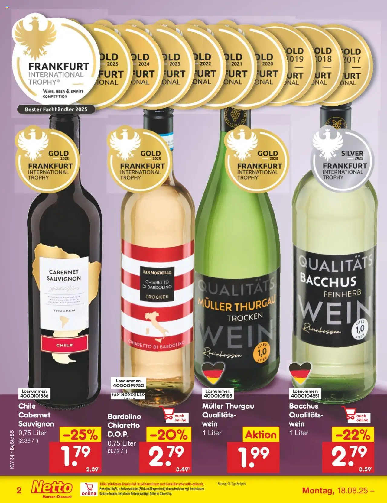 Netto Marken-Discount Prospekt 	 - gültig ab dem 18.08.2025 | Seite: 34 | Produkte: Wein
