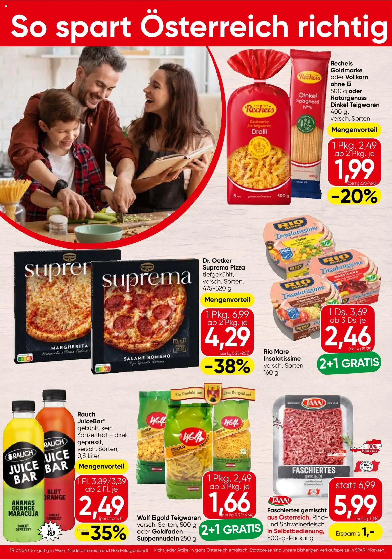 Spar Flugblatt - Wien gültig ab 02.01.2026 | Seite: 18 | Produkte: Hajdina liszt, Pizza, Ananas