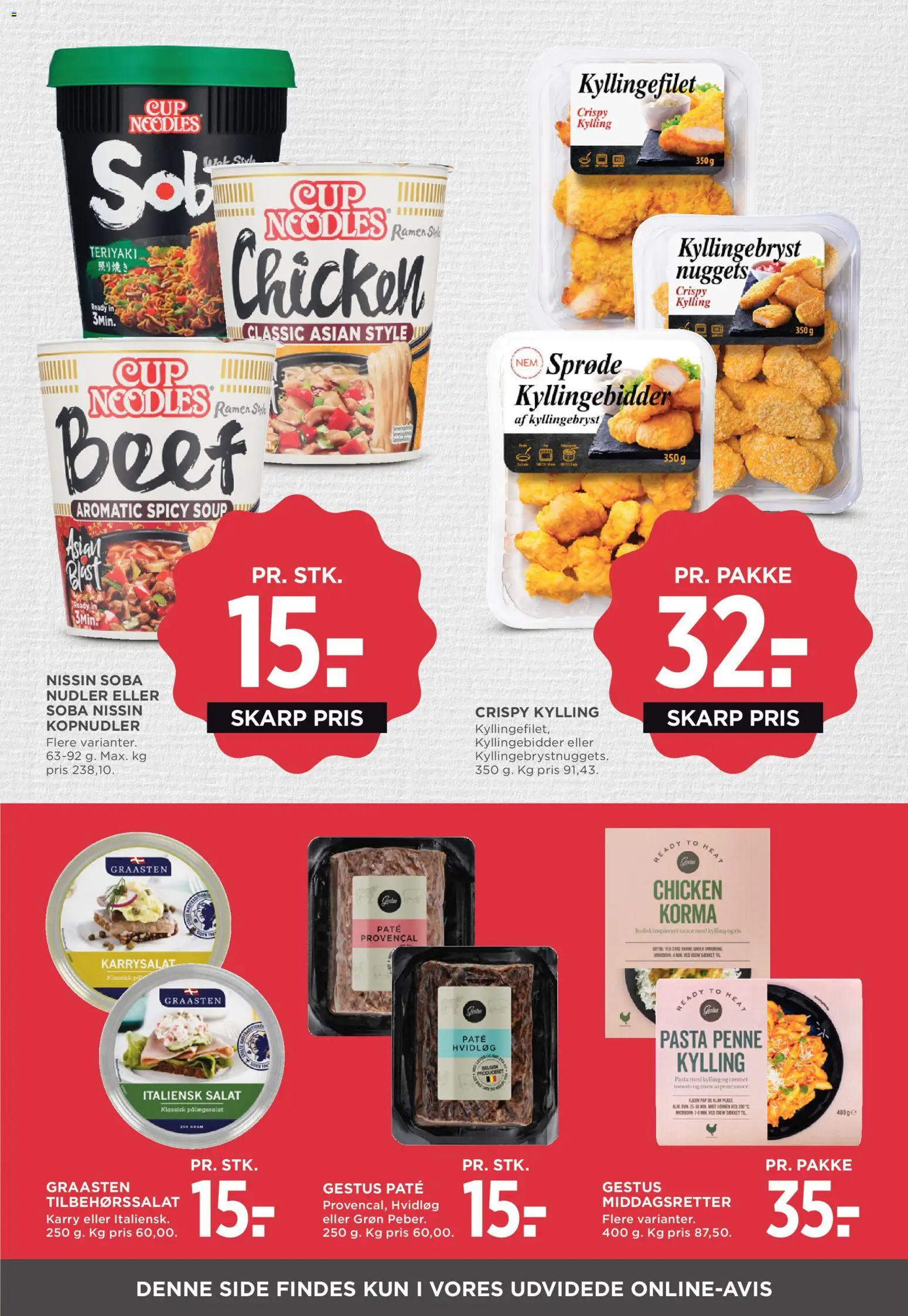 Meny tilbudsavis – gyldig fra 24.04.2026 | Side: 21 | Produkter: Nudler, Hvidløg, Karrysalat, Ovn