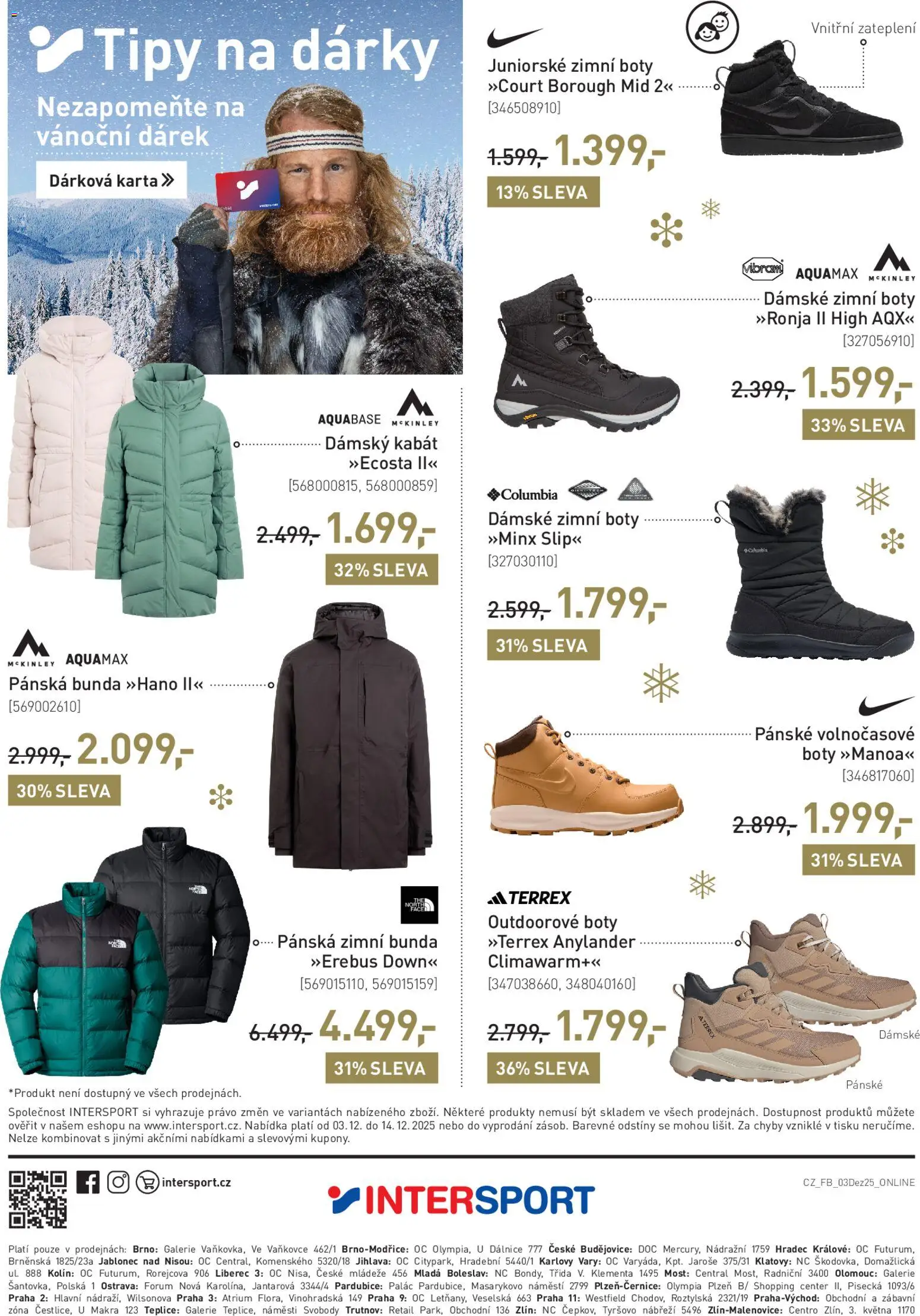 Intersport leták od 03.12.2025 | Strana: 12 | Produkty: Zimní bunda, Kabát, Mošt, Boty