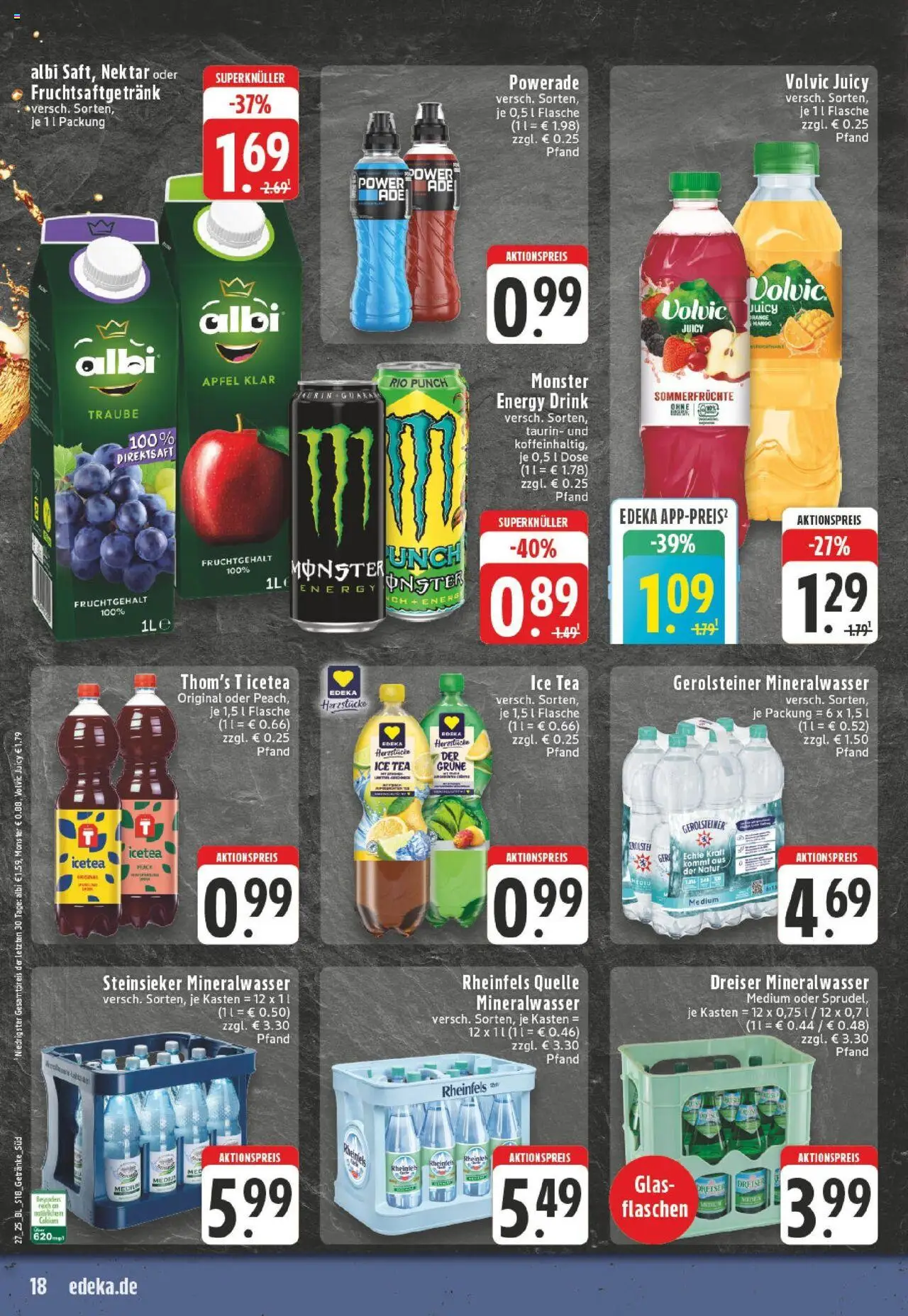 Edeka prospekt Horhausen	 - gültig ab dem 29.06.2025 | Seite: 18 | Produkte: Energy, Äpfel, Mango, Volvic