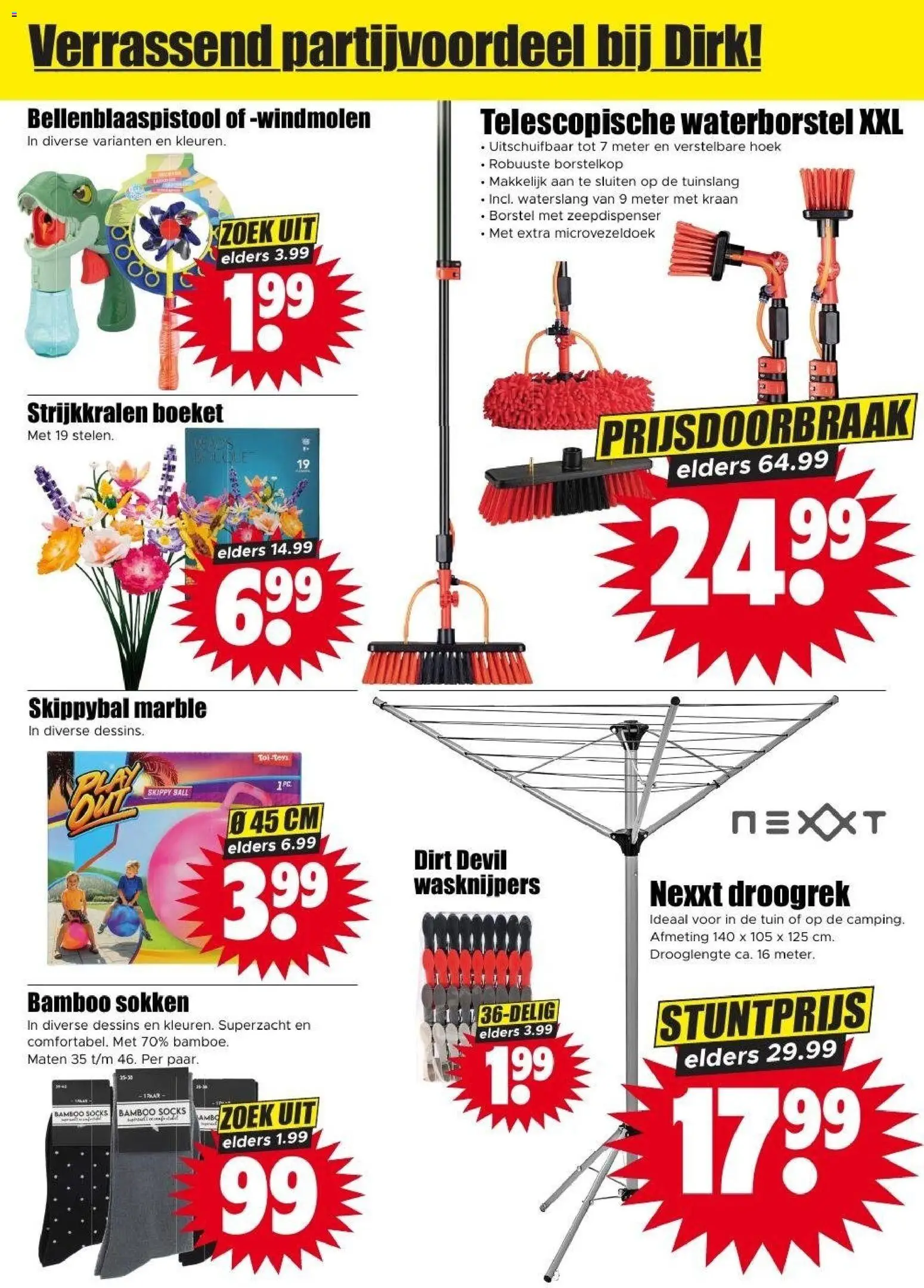 {H1} | Pagina: 30 | Producten: Borstel, Tuinslang, Sokken