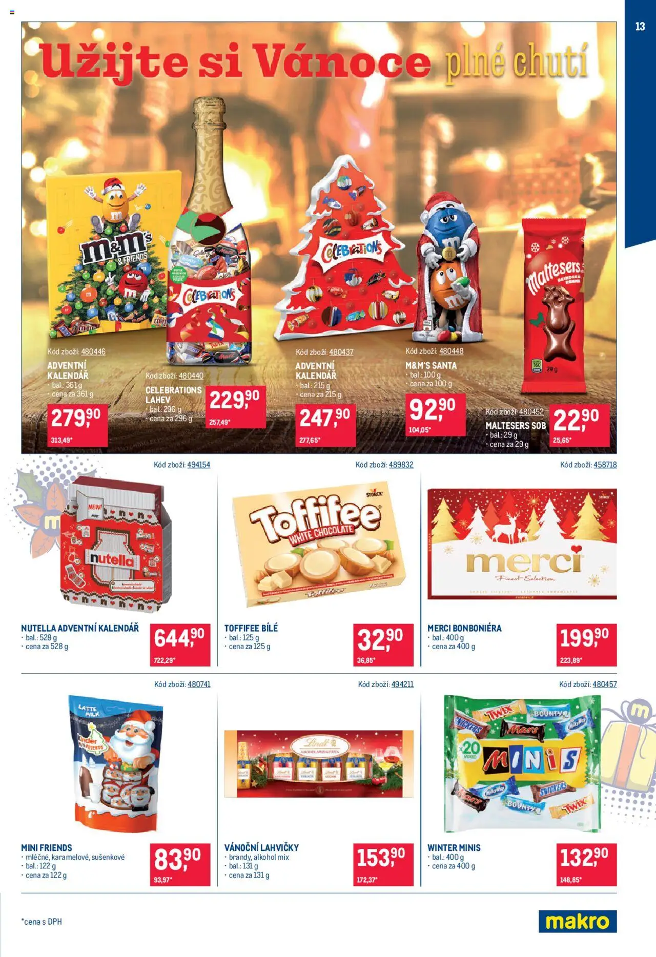 Makro leták - Mikulášské čokolády od 08.10.2025 | Strana: 13 | Produkty: Adventní kalendář, Kalendář, Láhev, Toffifee White