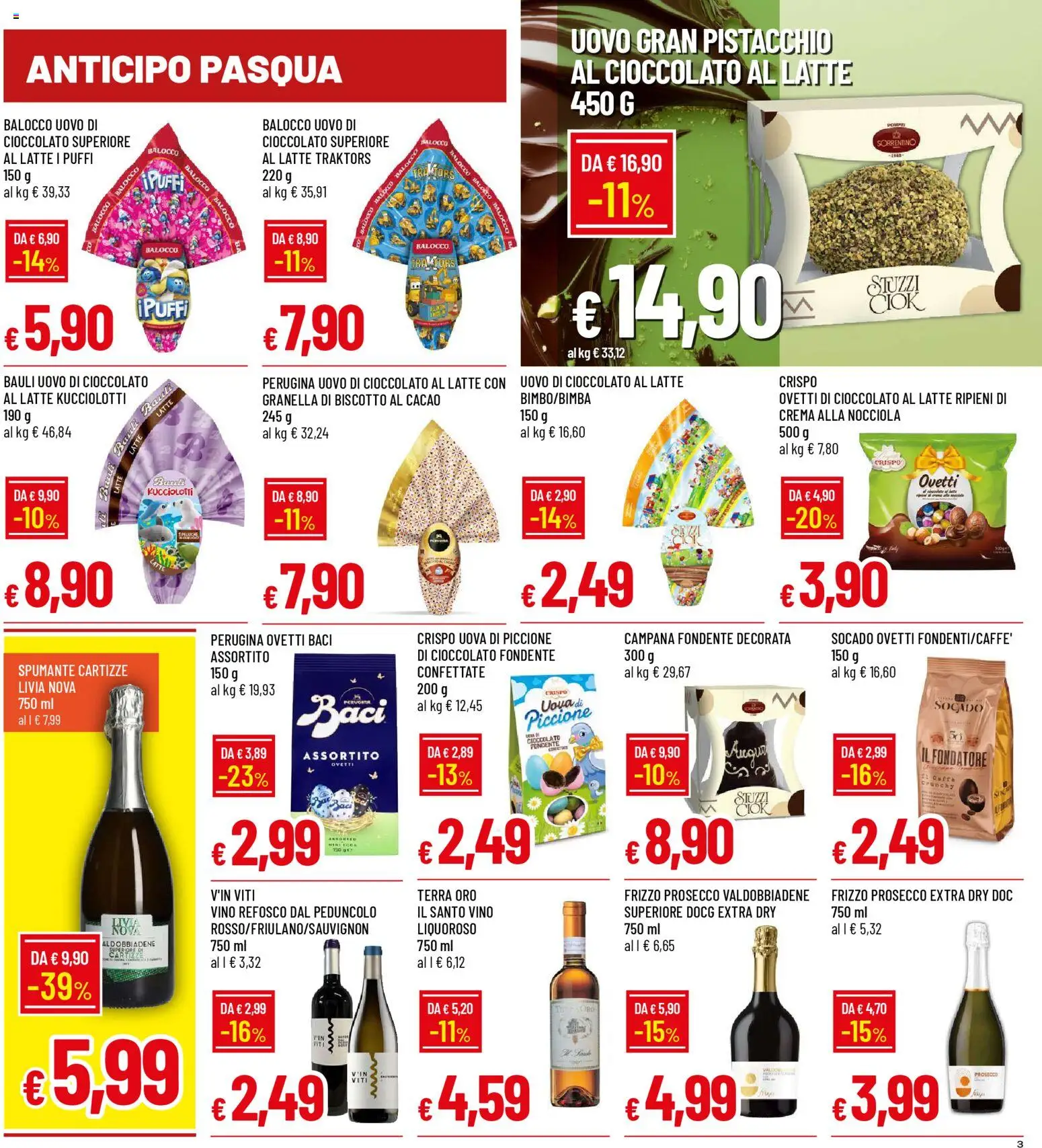 Volantino Famila del 12.03.2026 | Pagina: 3 | Prodotti: Cioccolato, Latte, Spumante, Cacao