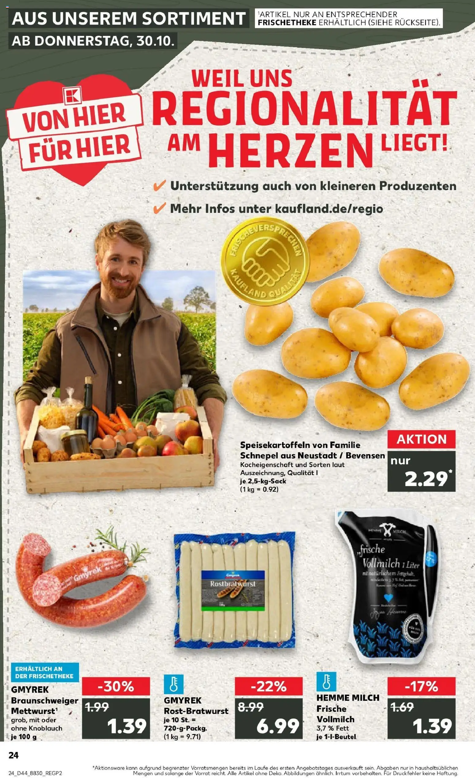 Kaufland prospekt Barsinghausen	 – gültig ab 30.10.2025 | Seite: 24 | Produkte: Milch, Knoblauch