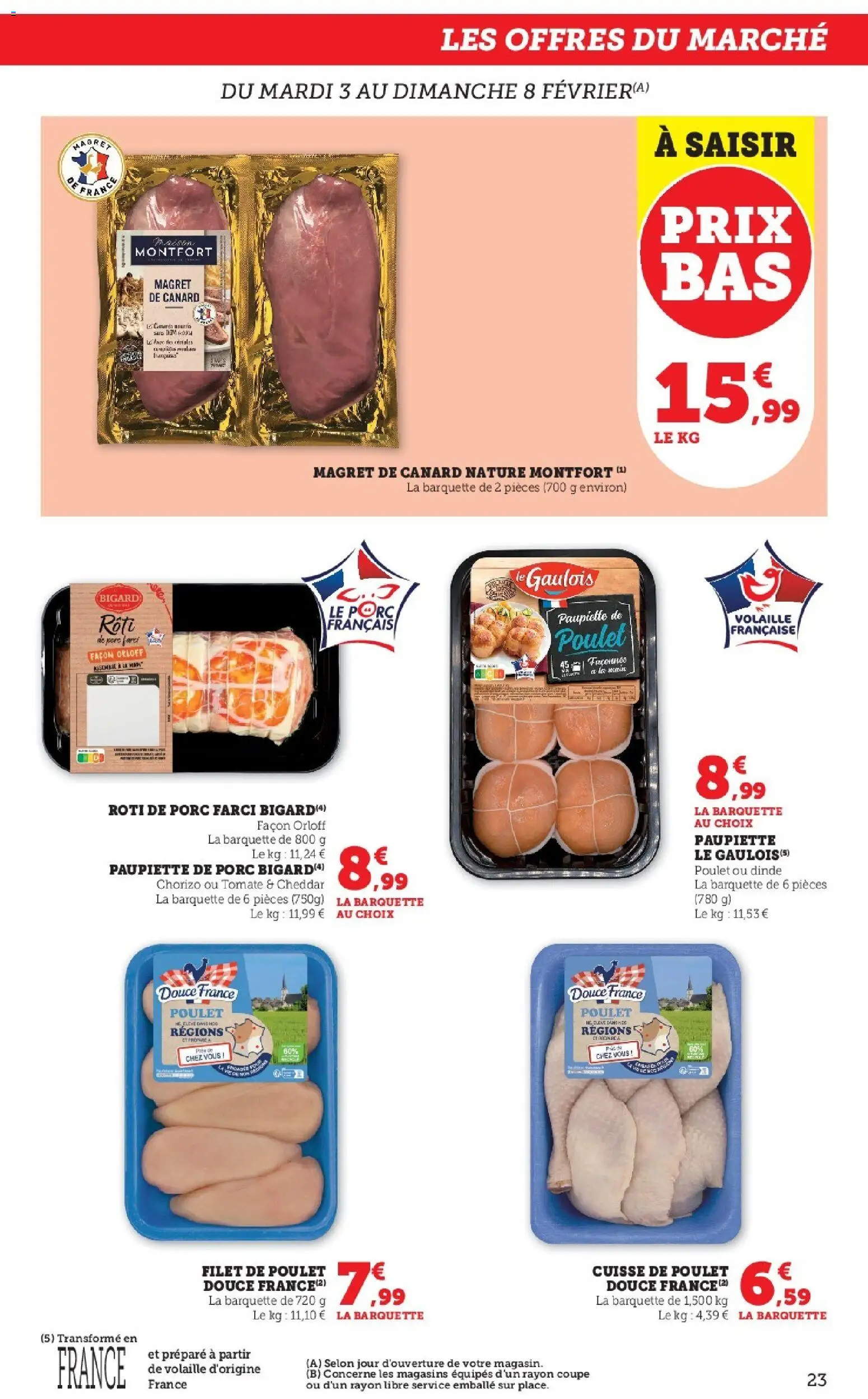 {H1} | Page: 23 | Produits: Chorizo, Volaille, Cuisse de poulet, Porc