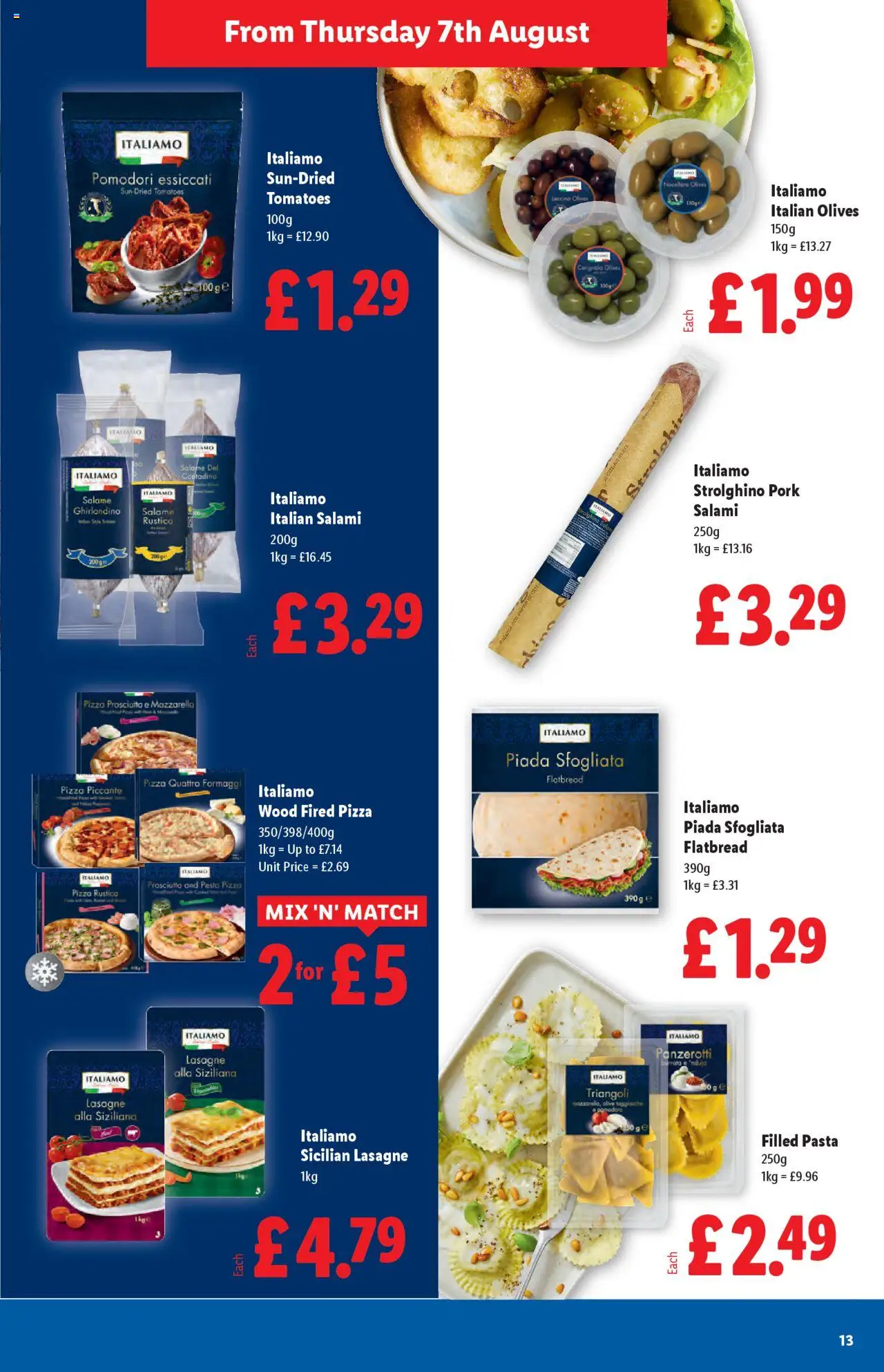  | Page: 13 | Products: Darált marhahús, Salami, Pizza, Pasta