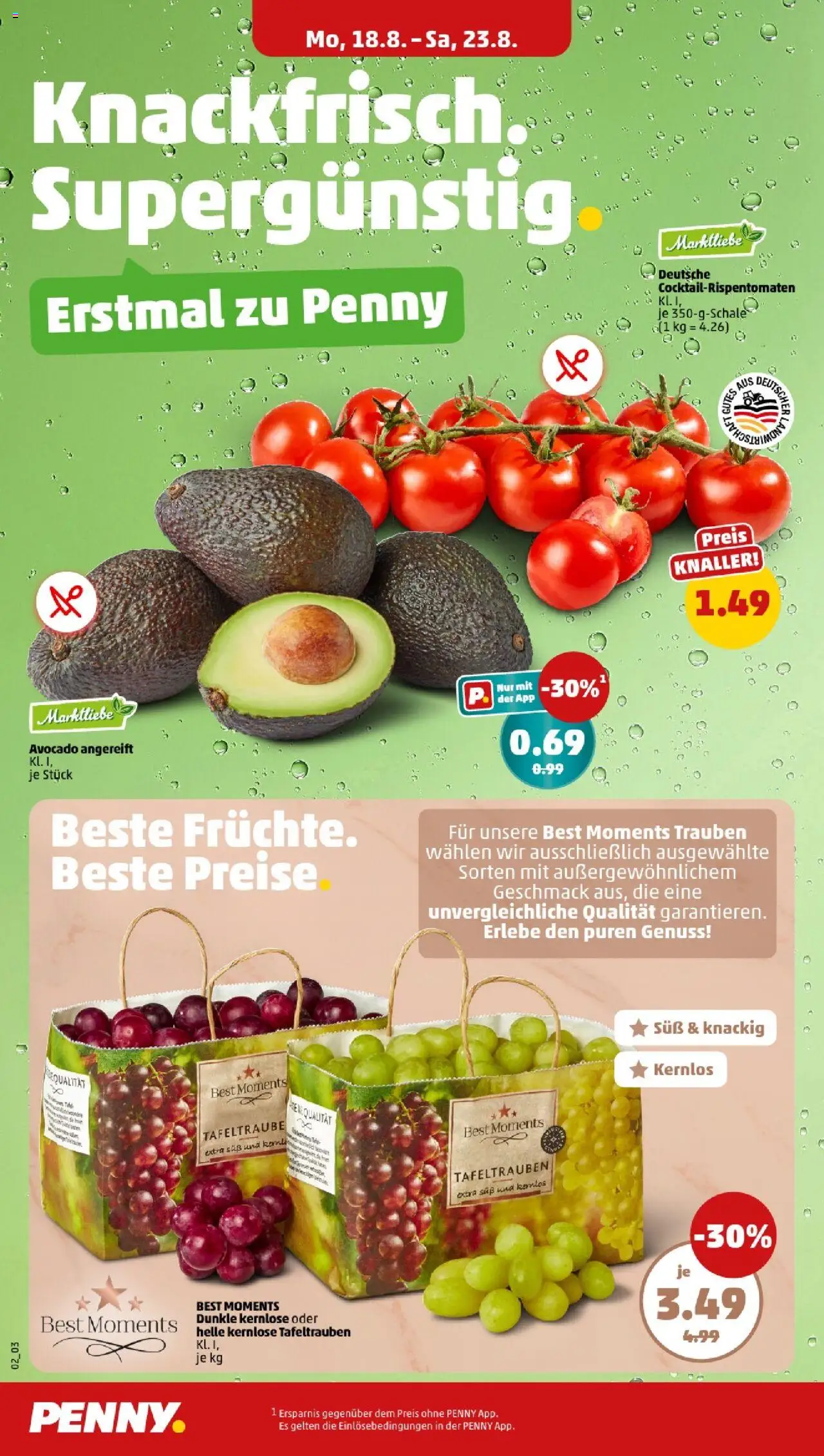 Penny - Hamburg - gültig ab dem 18.08.2025 | Seite: 2 | Produkte: Trauben, SUP, Avocado