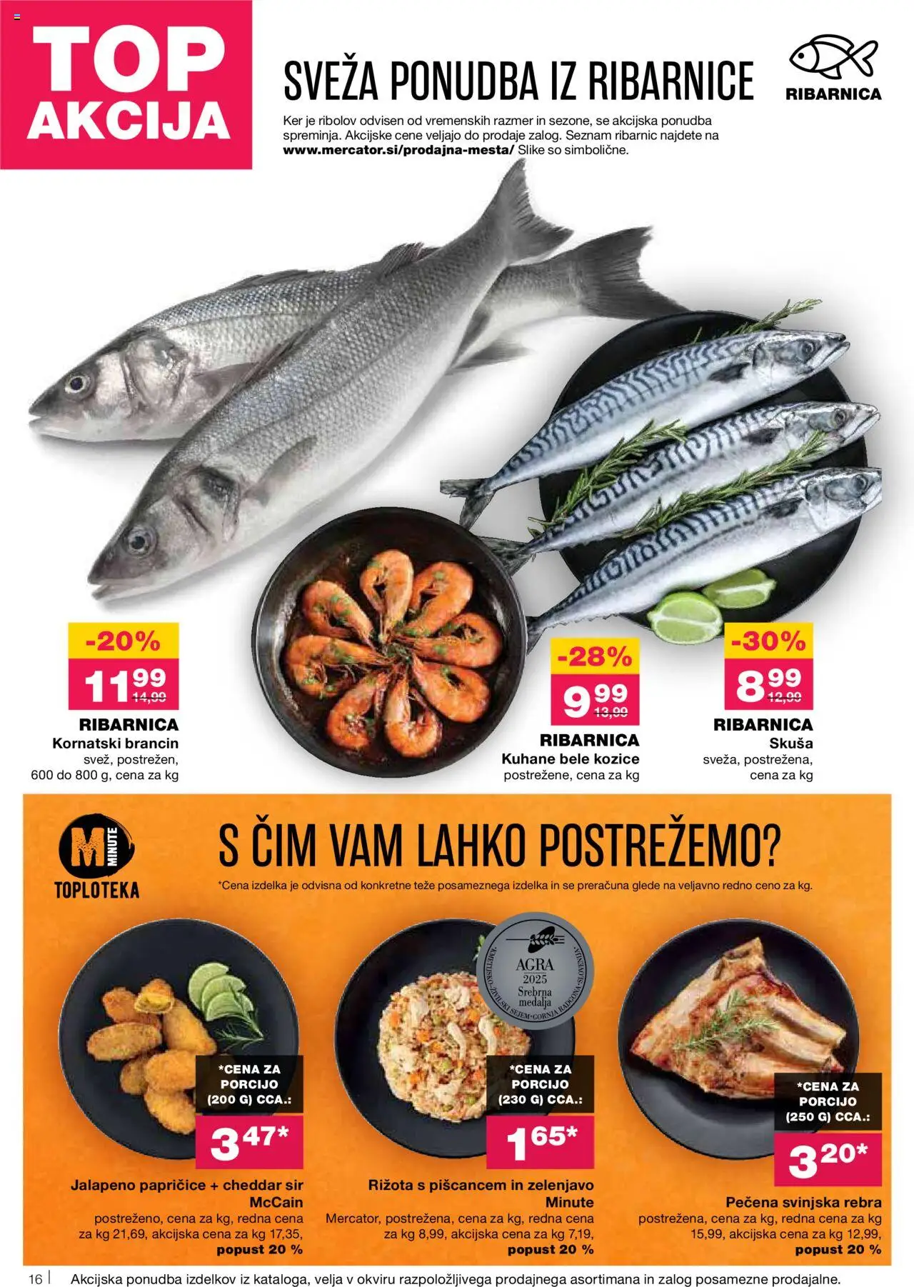 Novi Mercator katalog ponudbe – veljaven od 11.09.2025 | Stran: 16 | Izdelki: Kozice, Rižota, Sir, Cheddar