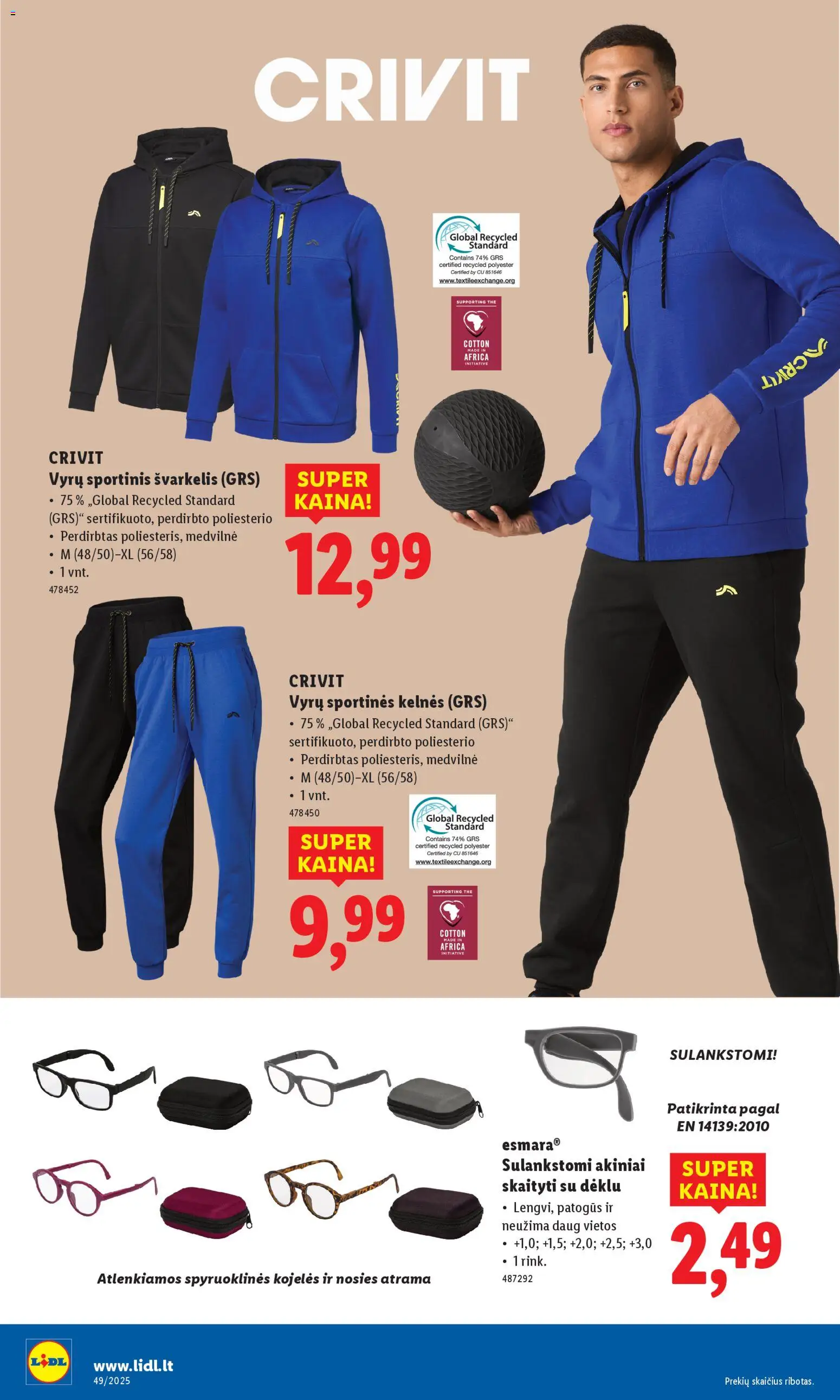 LIDL akcijos nuo 01.12.2025 | Puslapis: 30 | Prekių: Sportinės kelnės, Kelnes, Akiniai