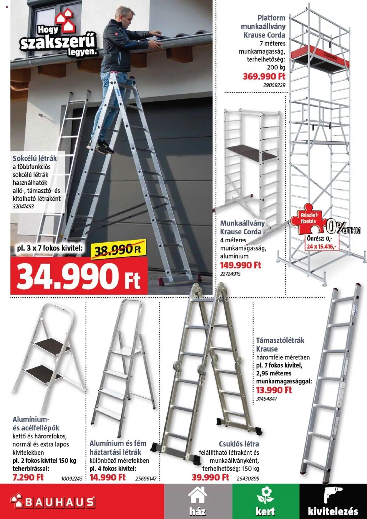 Bauhaus akciós ujság - amely érvényes a következő dátumtól: 05.06.2025 | Oldal: 52 | Termékek: Létra