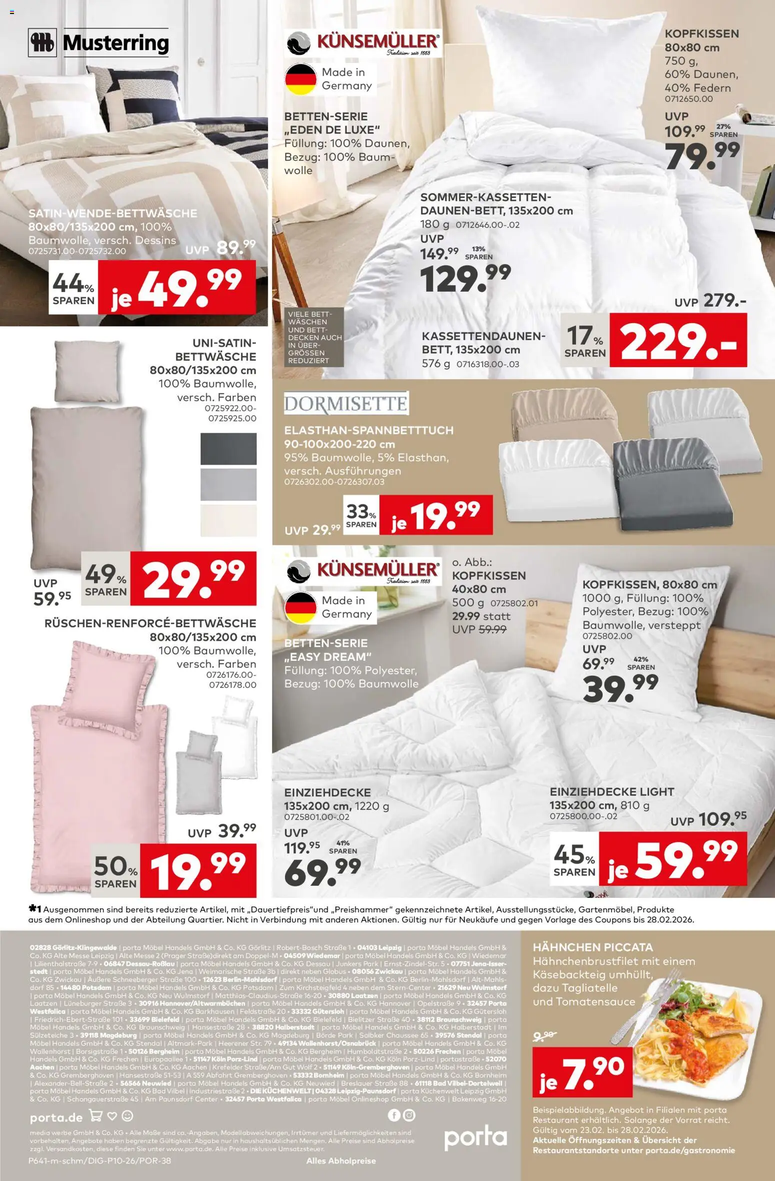 Porta! Prospekt Bergheim-Zieverich	 – gültig ab 23.02.2026 | Seite: 12 | Produkte: Hahnchen, Bett, Bettwäsche, Bad