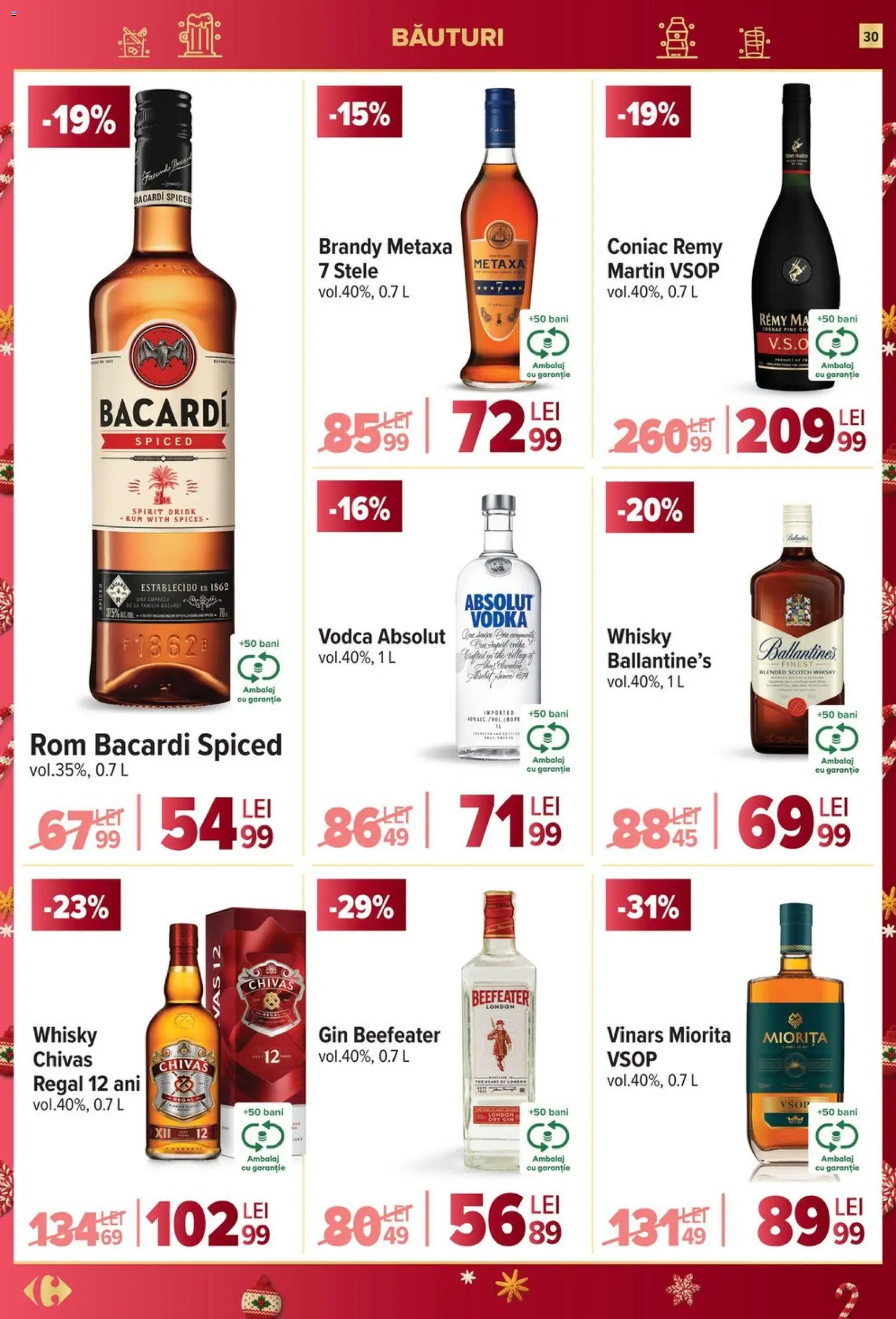 Noul catalog Carrefour – valabil de la 17.12.2025 | Pagină: 30 | Produse: Su ısıtıcı, Rom, Gin, Vodka