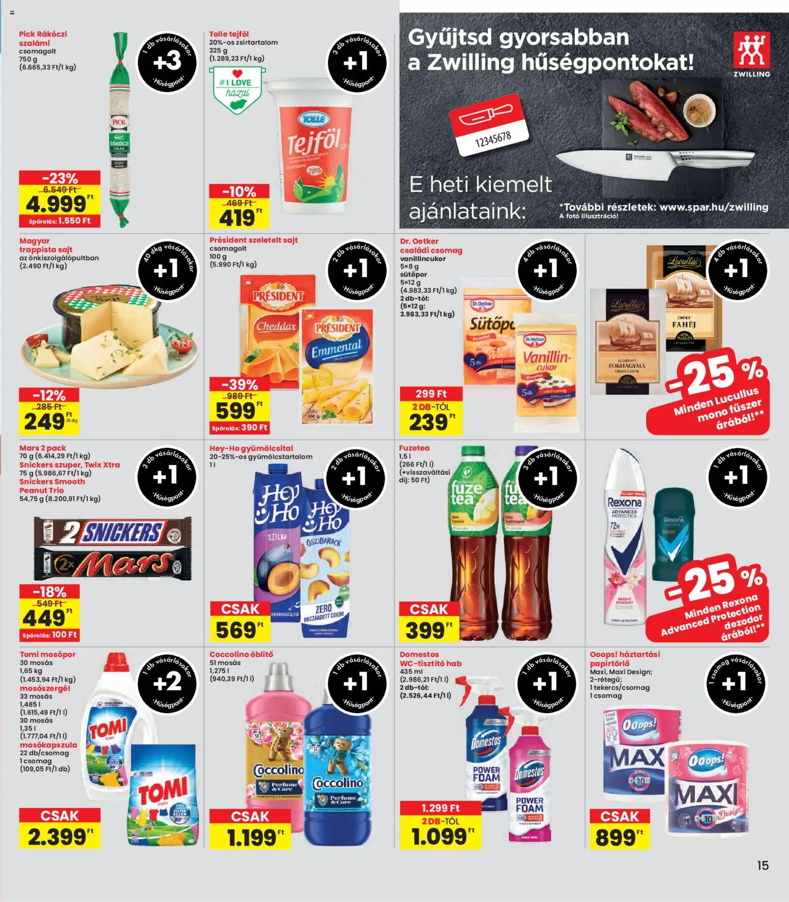 Interspar akciós ujság - amely érvényes a következő dátumtól: 30.10.2025 | Oldal: 15 | Termékek: Sajt, Szalámi, Dezodor, Mosópor