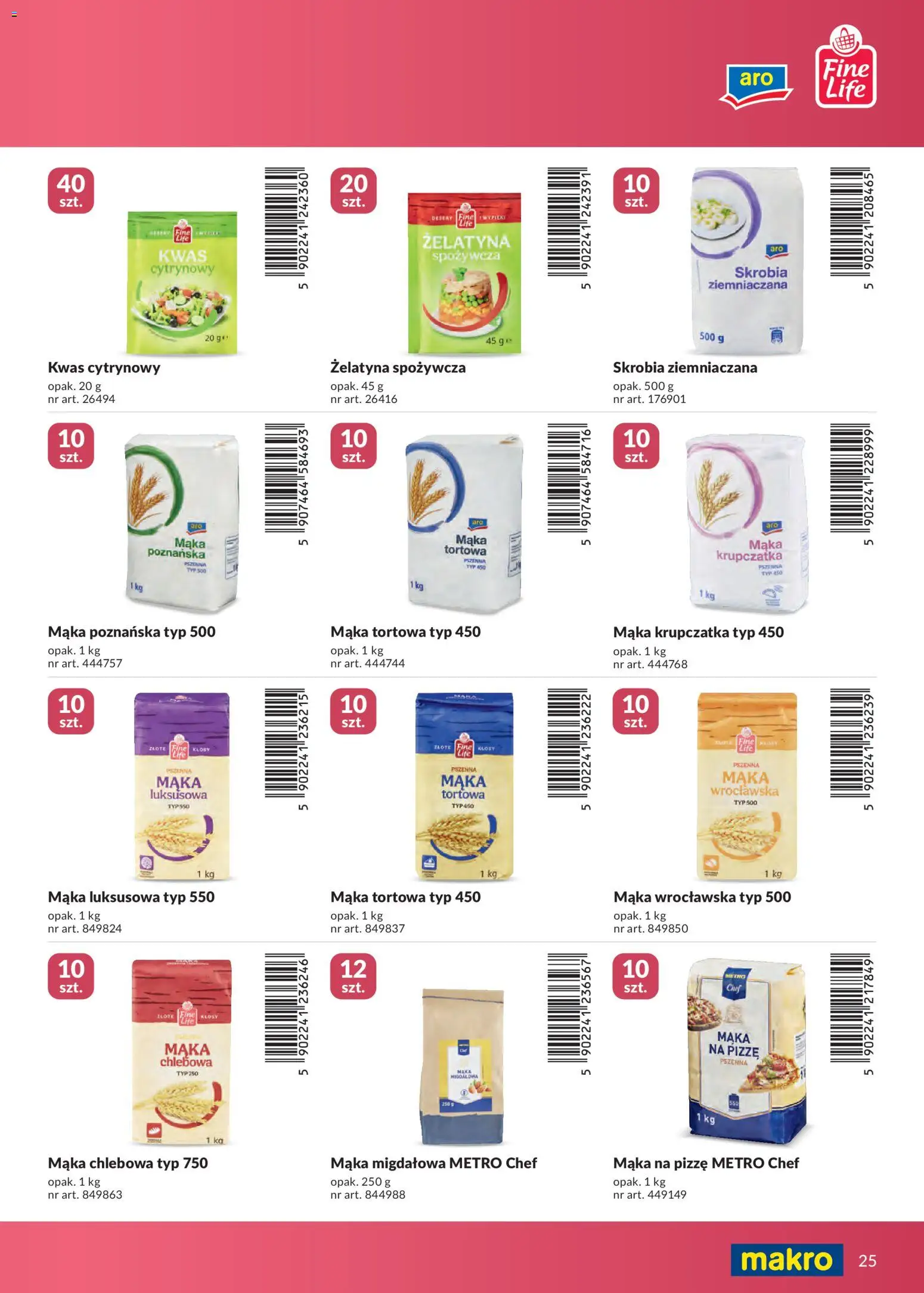 Makro gazetka - Marki własne dla Twojego sklepu od 23.04.2026 | Strona: 25 | Produkty: Żelatyna, Mąka migdałowa, Mąka chlebowa, Mąka krupczatka