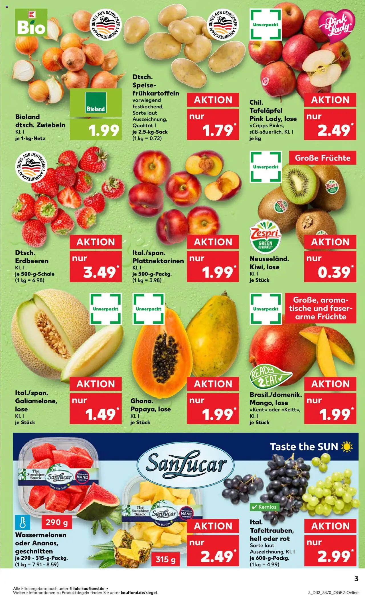 Kaufland prospekt Berlin	 - gültig ab dem 07.08.2025 | Seite: 3 | Produkte: Apple, Zwiebeln, Mango, Erdbeeren