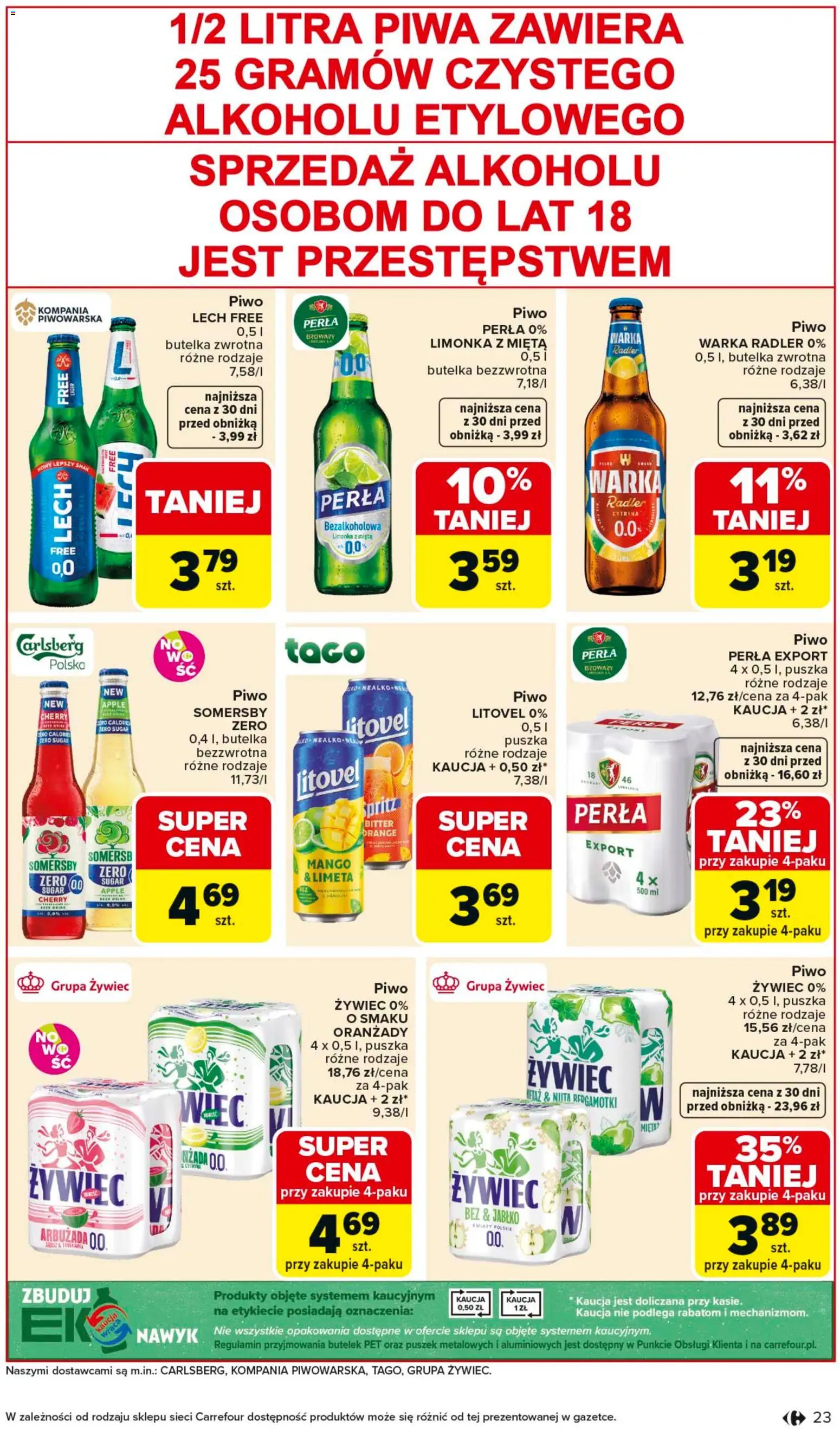 Carrefour gazetka - Misja:Grill Cię wzywa od 23.04.2026 | Strona: 23 | Produkty: Limonka, Warka, Piwo, Somersby