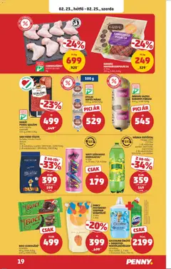 PENNY Akciós újság - amely érvényes a következő dátumtól: 19.02.2026 | Oldal: 23 | Termékek: Hamburger, Energiaital, Folyékony szappan, Öblítő