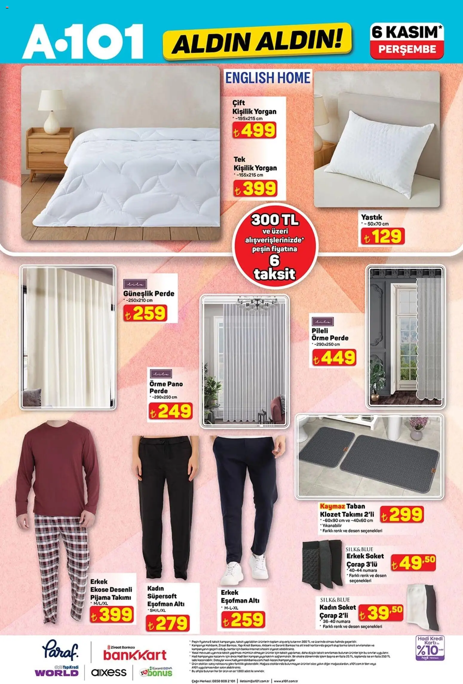 A101 Katalog Aldın Aldın - 06.11.2025 tarihinden itibaren geçerlidir | Sayfa: 10 | Ürünler: Yastık, Çorap, Pijama, Yorgan