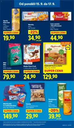 Medovník Classic se skořicí, 600 g od 15.09.2025 | Strana: 27 | Produkty: Medovník, Horalky, Mila, Lotus