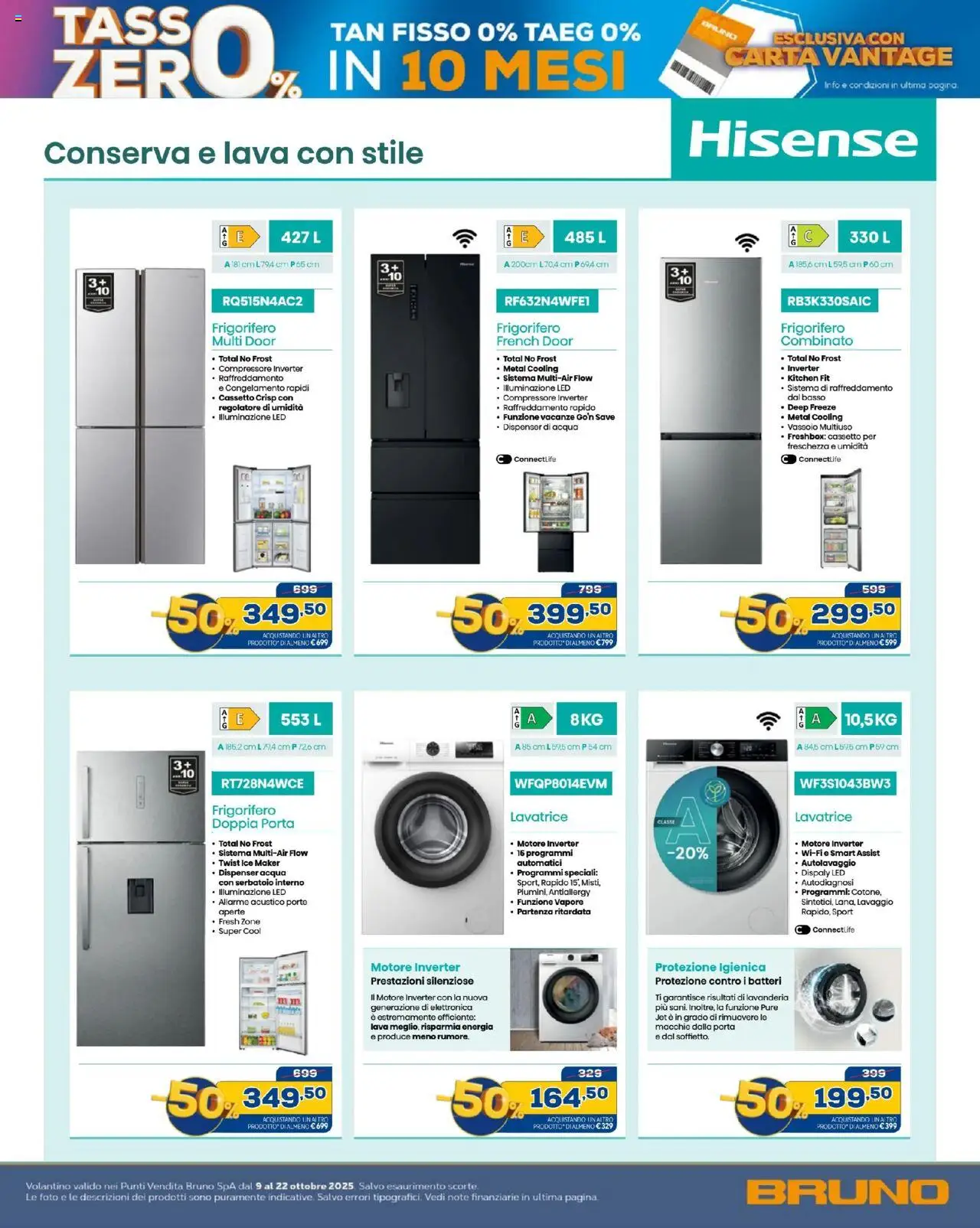 Volantino BRUNO del 09.10.2025 | Pagina: 42 | Prodotti: Compressore, Acqua, Lavatrice, Frigorifero
