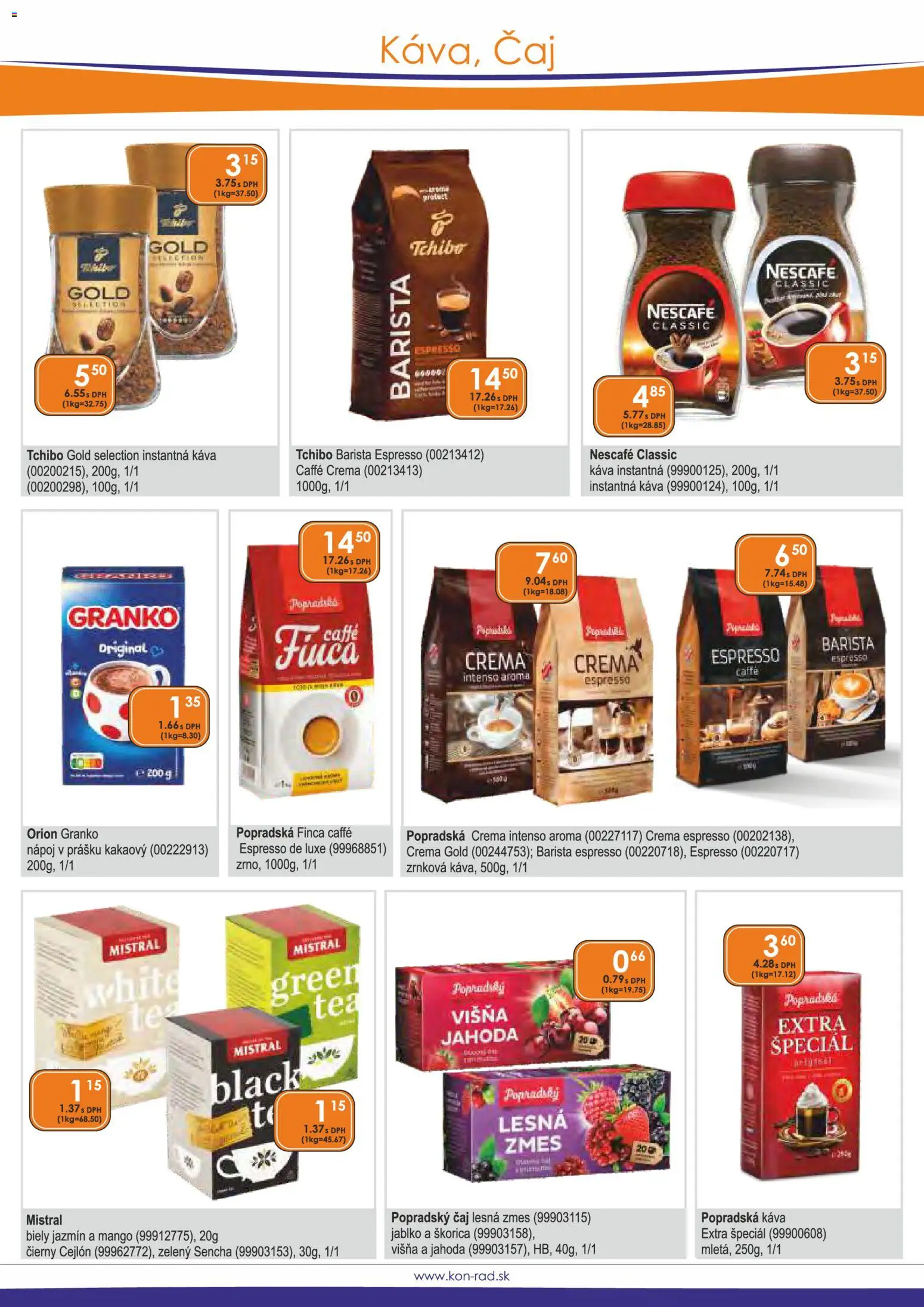 Nové KON - RAD akcie – leták je platný od 01.03.2026 | Strana: 28 | Produkty: Káva, Barista, Nescafé Classic, Granko