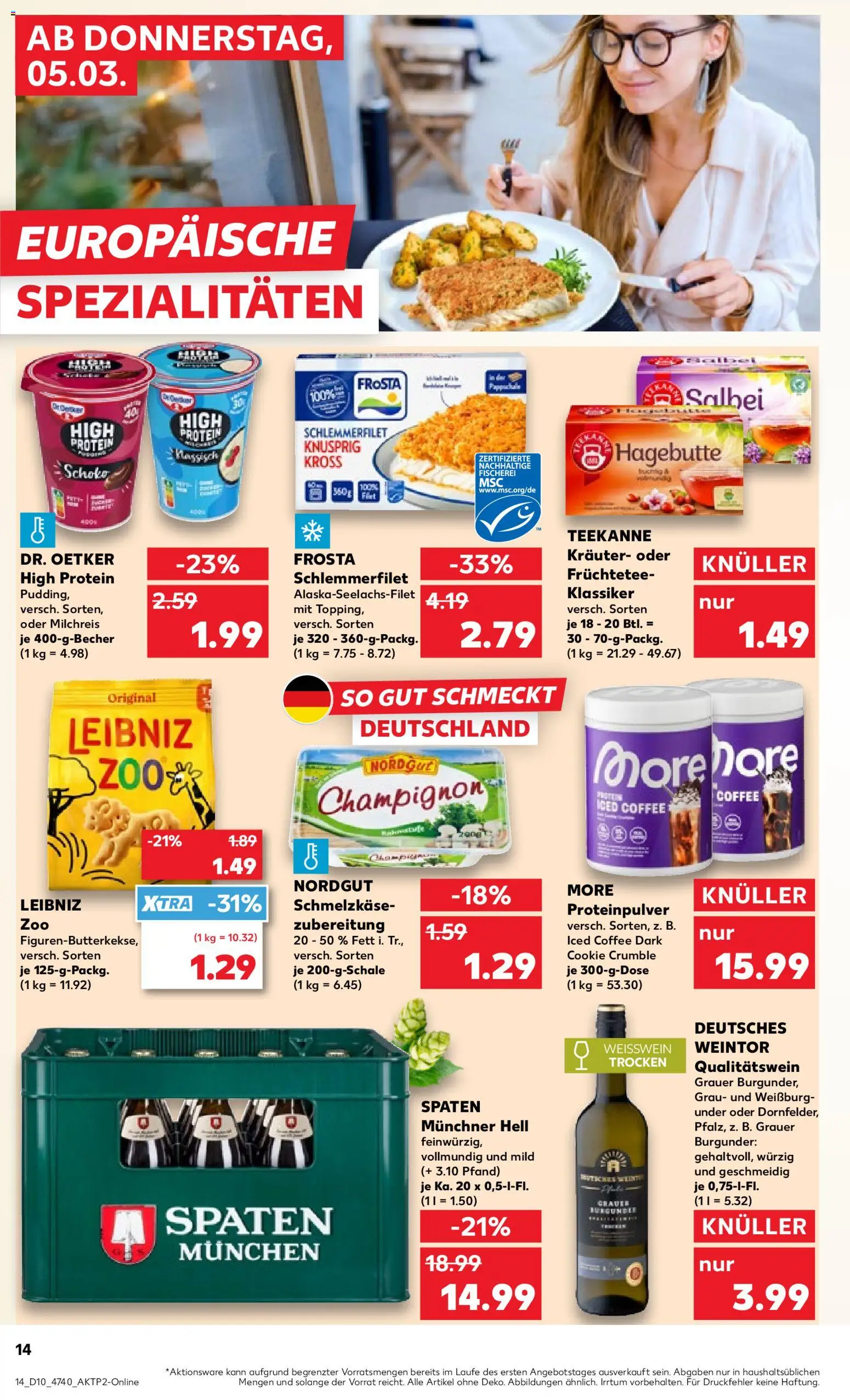 Kaufland prospekt Hannover	 – gültig ab 05.03.2026 | Seite: 14 | Produkte: Weißwein, Frosta, Teekanne