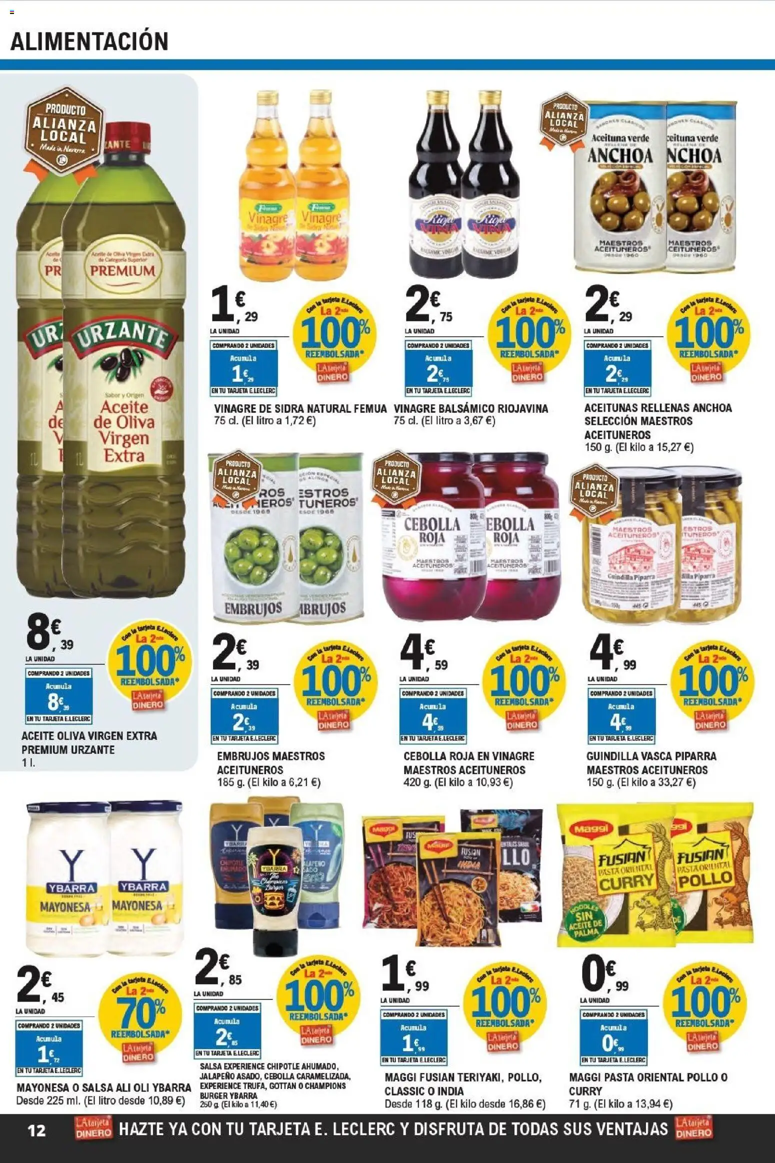 E.Leclerc folleto Super ofertas │ válido desde el 01.04.2026 | Página: 12 | Productos: Aceite, Pasta, Παγωμένο τσάι, Οθόνη προβολής