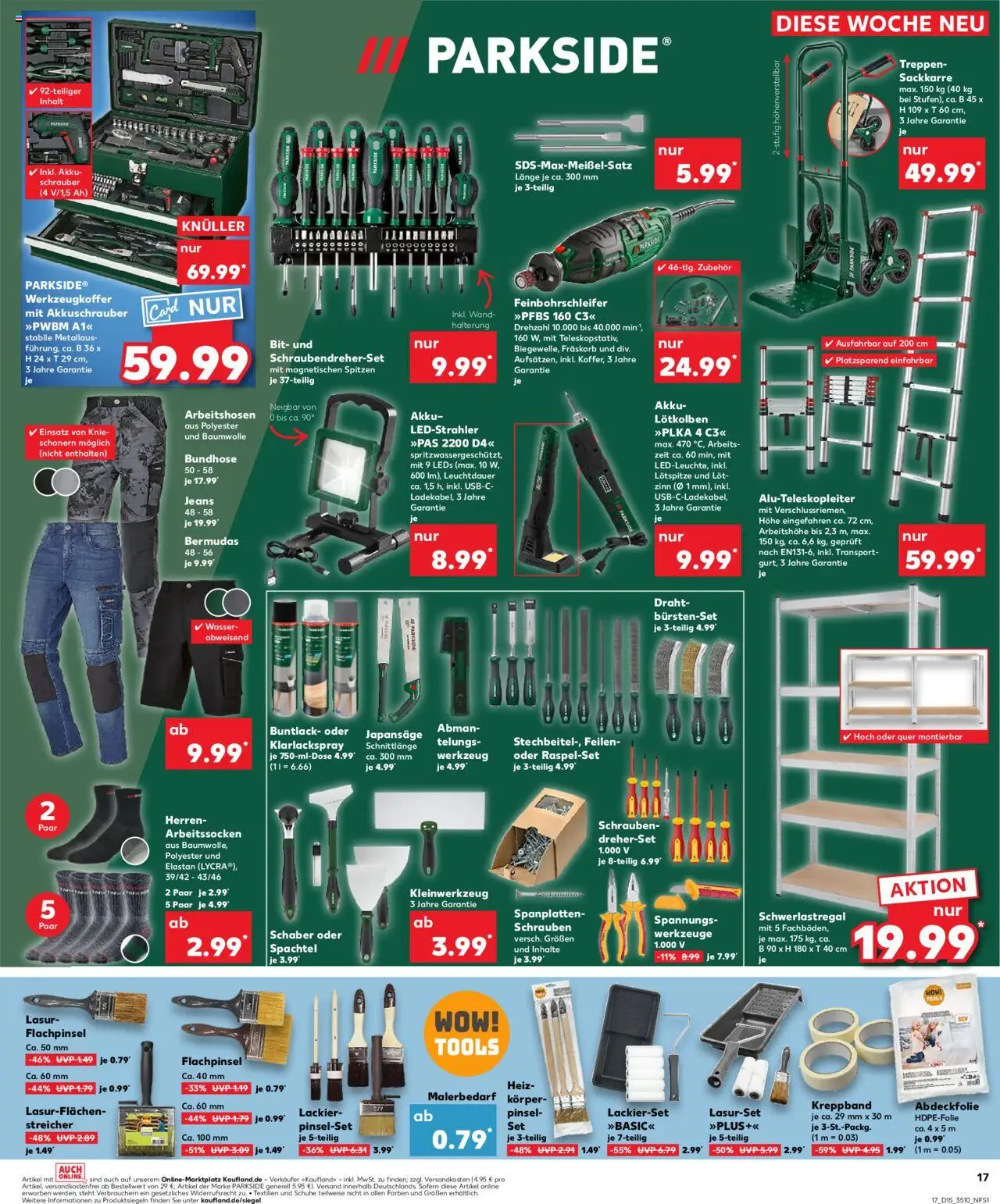 Kaufland - Leipzig-Reudnitz-Thonberg, Dresdner Straße 80 - gültig ab dem 10.04.2025 | Seite: 17 | Produkte: Pinsel, Akkuschrauber, Wasser, Schwerlastregal