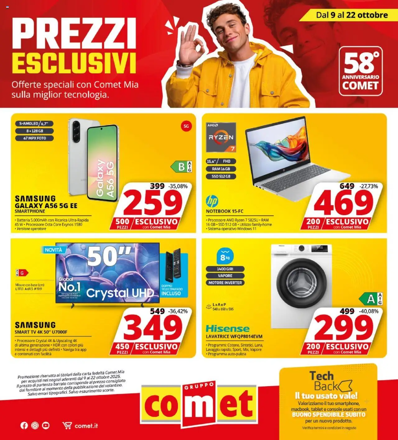Volantino Comet del 09.10.2025 | Pagina: 1 | Prodotti: Telecomando, Smartphone, TV, Samsung