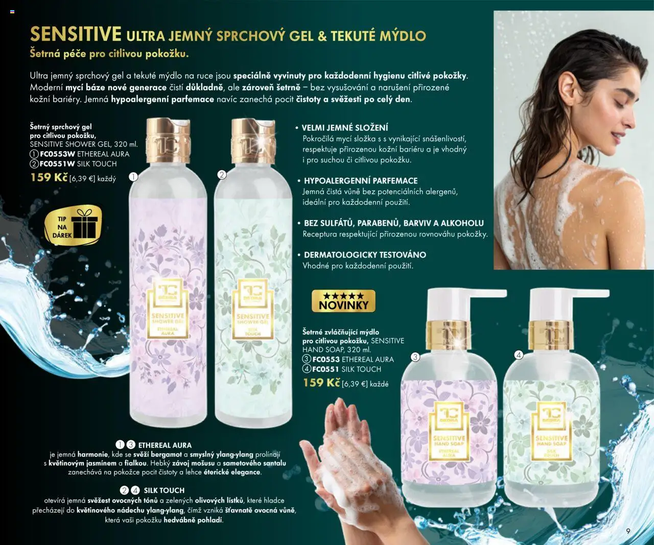Nové Dedra akcie – leták je platný od 19.09.2025 | Strana: 9 | Produkty: Mydlo, Sprchový gél