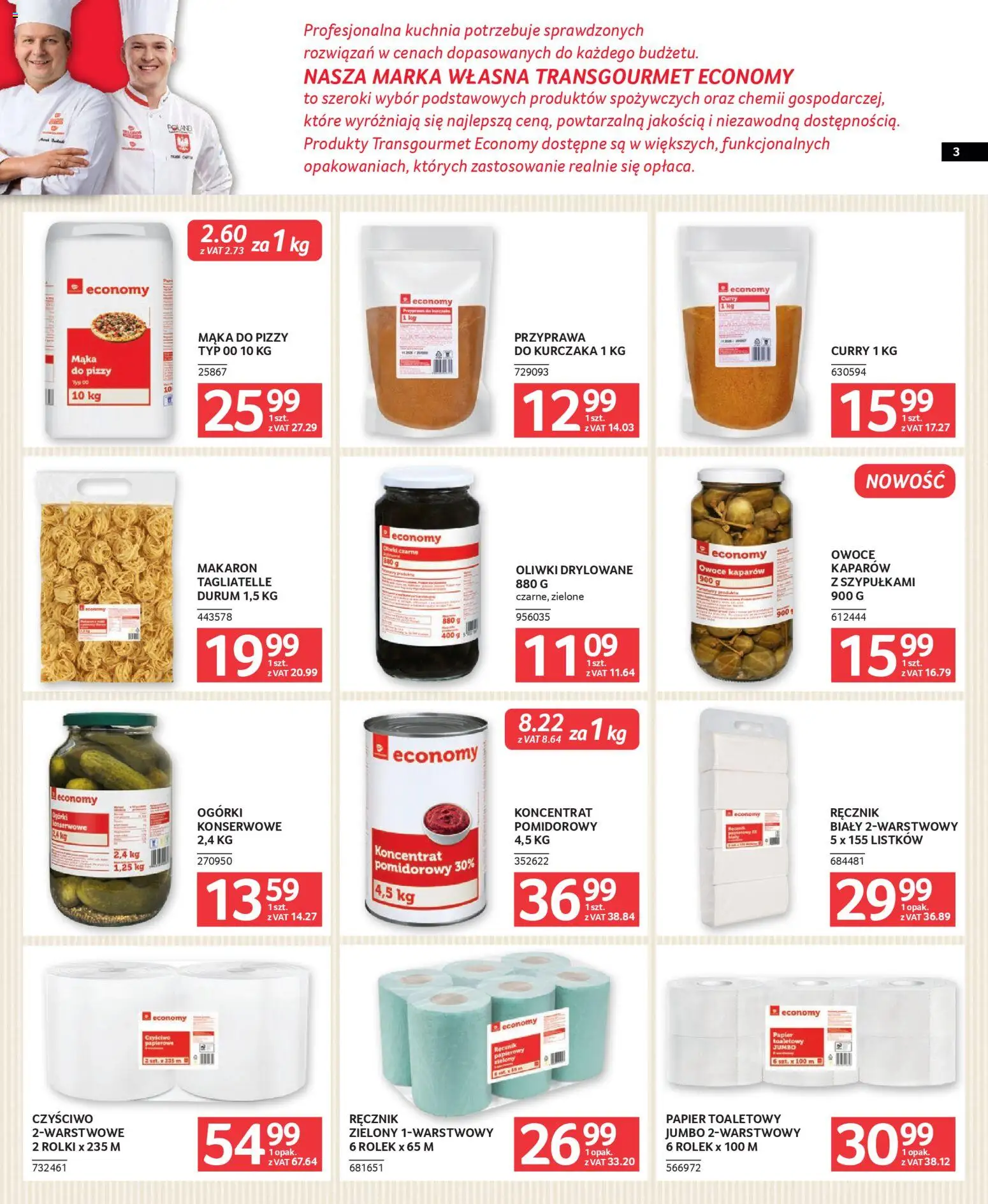 Selgros cash&carry Gazetka - Oferta dla gastronomii od 19.02.2026 | Strona: 3 | Produkty: Curry, Mąka do pizzy, Tagliatelle, Makaron