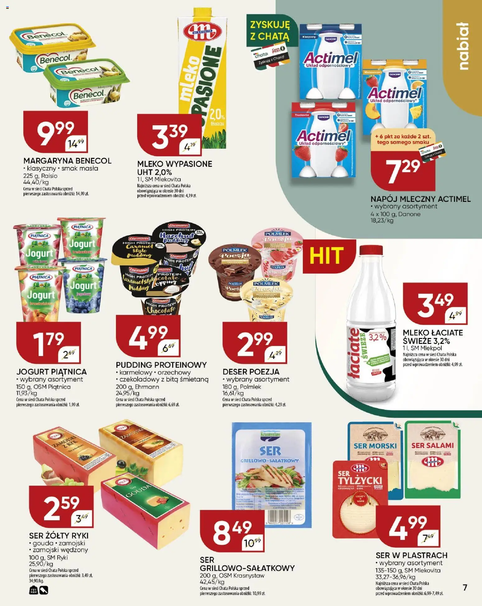 Chata Polska Gazetka od 15.01.2026 | Strona: 7 | Produkty: Margaryna, Mleko, Ser, Jogurt
