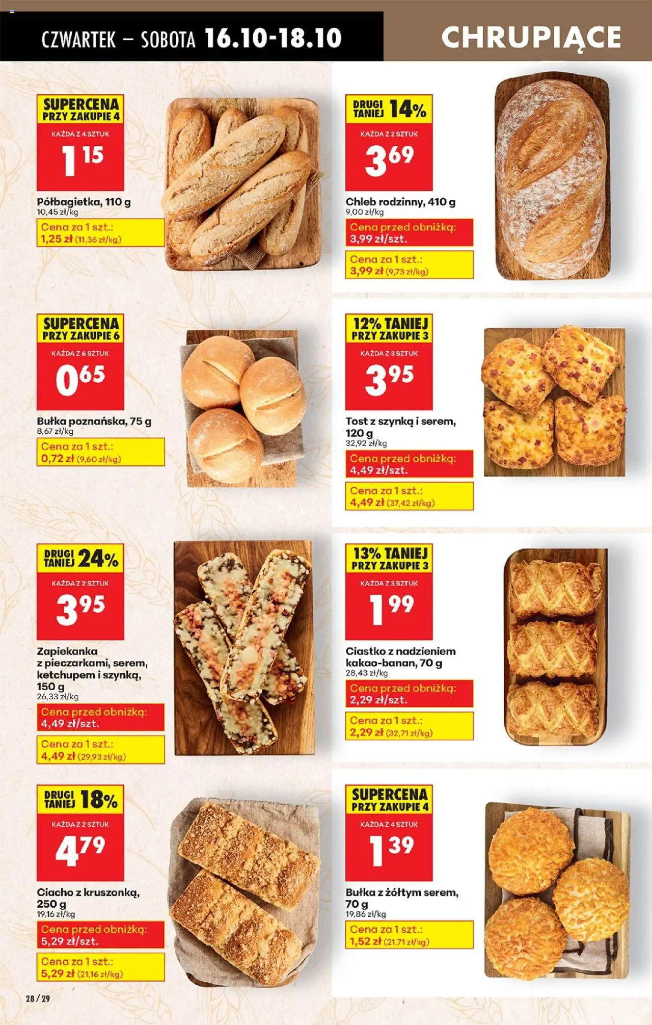 Biedronka gazetka - Oferta w tym tygodniu od 16.10.2025 | Strona: 32 | Produkty: Zapiekanka, Szynka, Bułka, Chleb