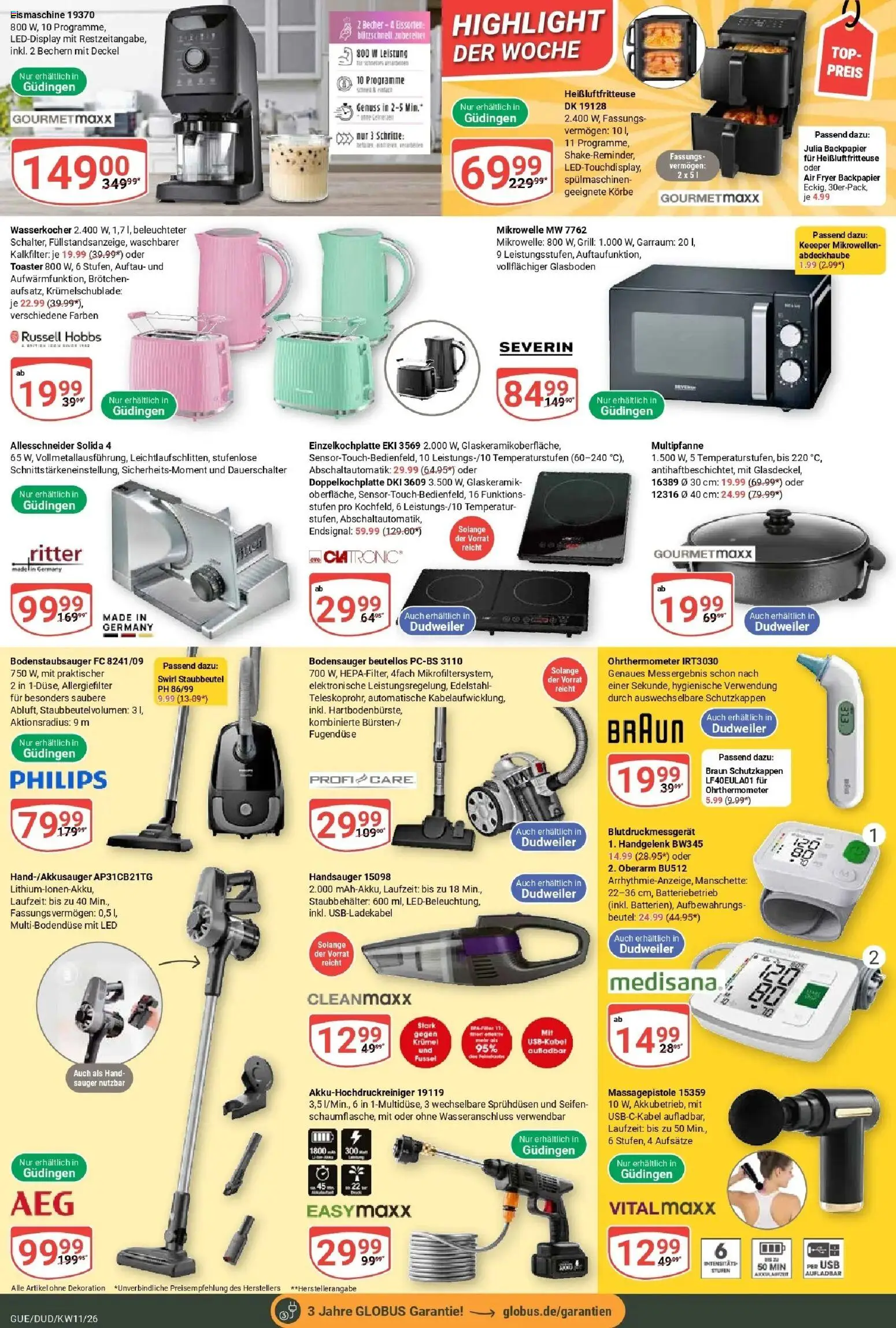 Globus prospekt Saarbrücken-Dudweiler	 – gültig ab 09.03.2026 | Seite: 23 | Produkte: Top, USB, Massagepistole, Heißluftfritteuse