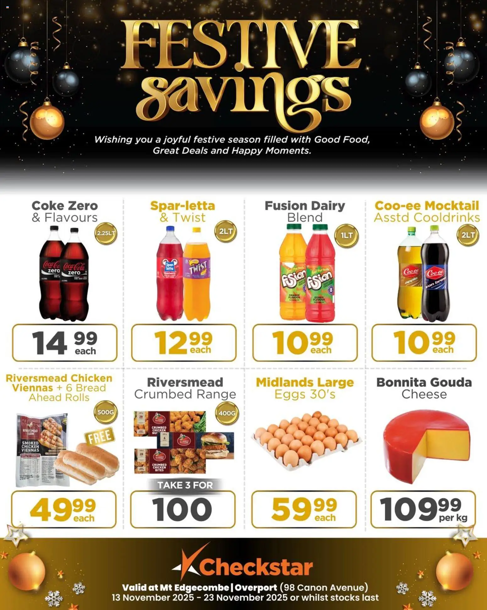 New Check Star catalogue – valid from 13.11.2025 | Page: 3 | Products: Coke, Cheese, Eggs, Chicken