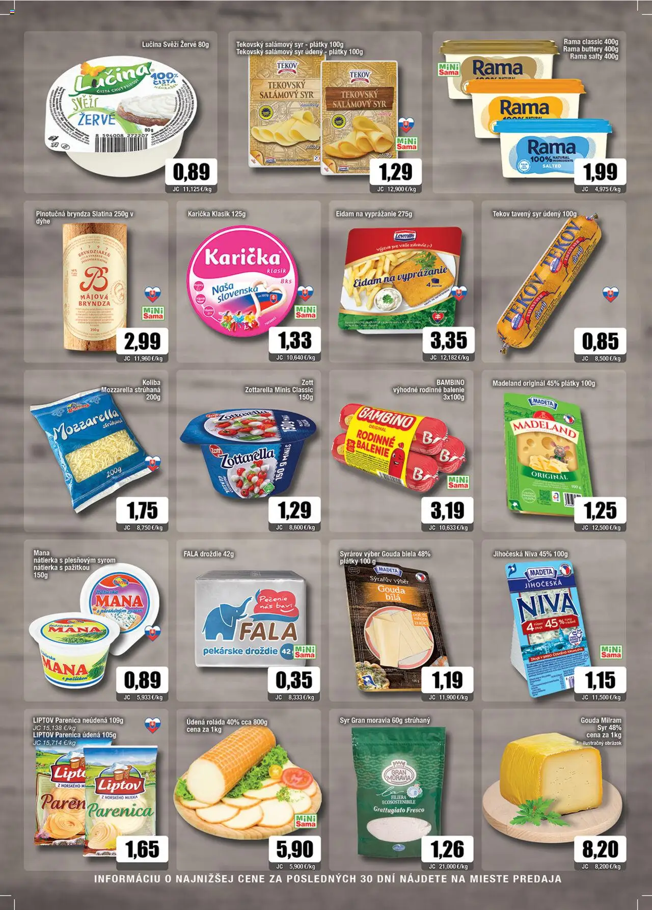 Sama leták │ platný od 25.07.2025 | Strana: 3 | Produkty: Syr, Mozzarella, Bryndza, Rama