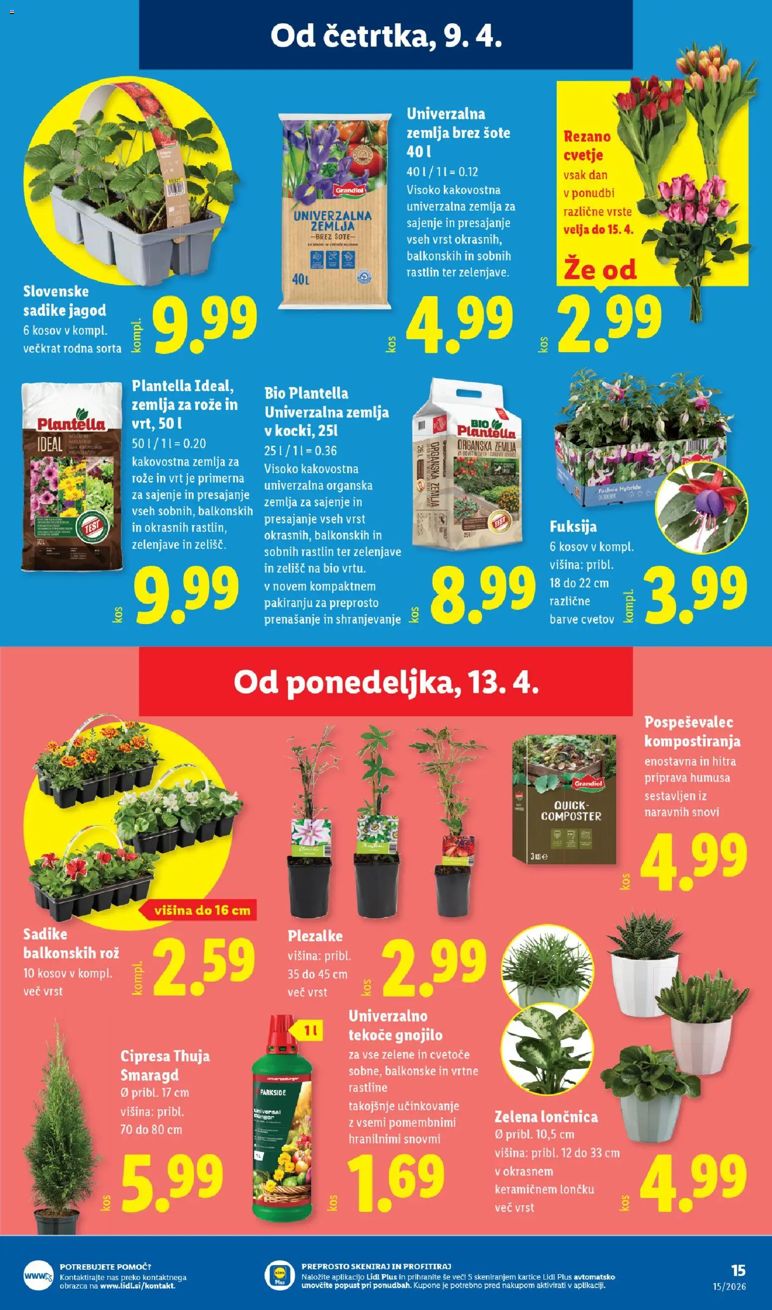 Novi Lidl katalog ponudbe – veljaven od 09.04.2026 | Stran: 27 | Izdelki: Žemlja, Cvetje, Zelena