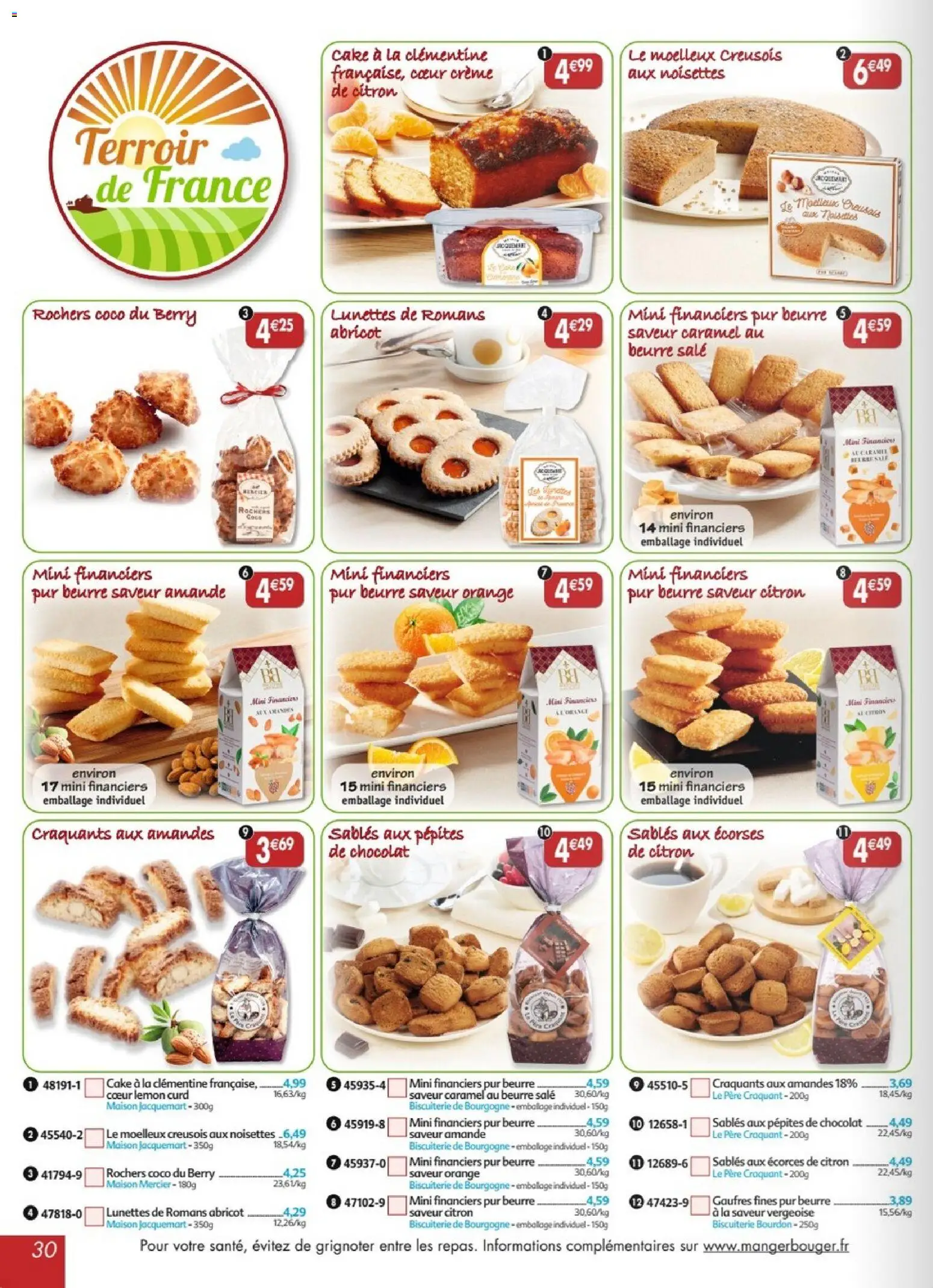 {H1} | Page: 30 | Produits: Abricot, Citron, Gaufres, Lunettes