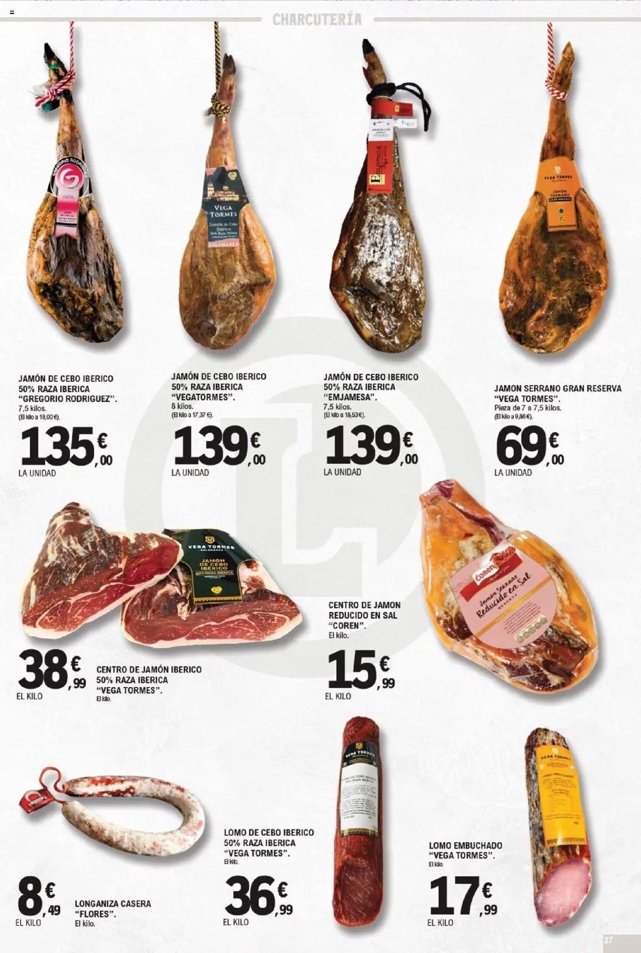 E.Leclerc folleto │ válido desde el 24.09.2025 | Página: 27 | Productos: Jamón serrano, Jamón ibérico, Jamón, Longaniza